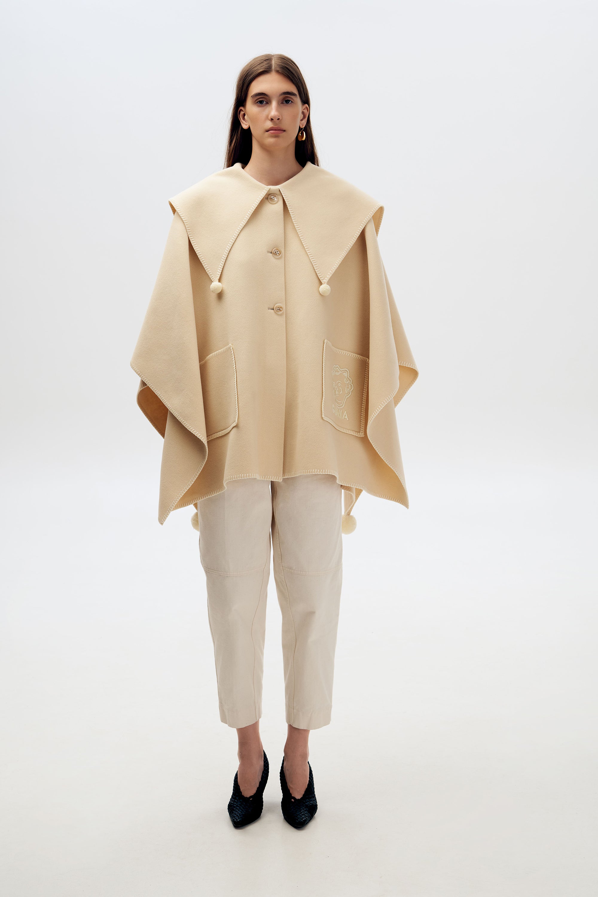 Poncho de lână Milk