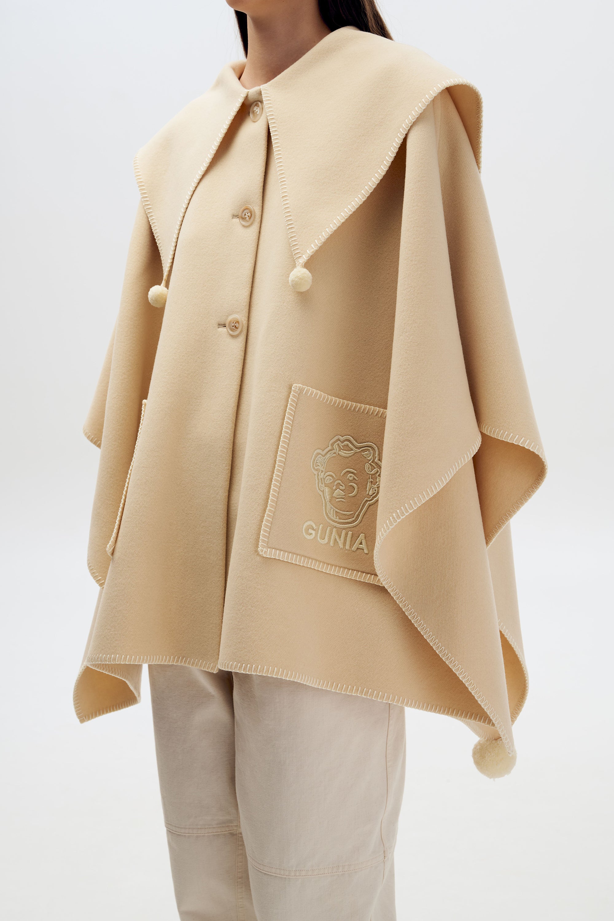 Poncho de lână Milk