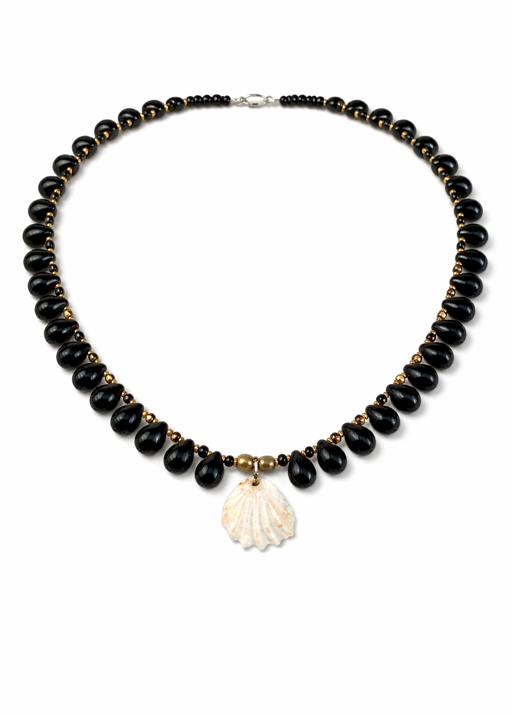 Midnight shell beaded necklace
