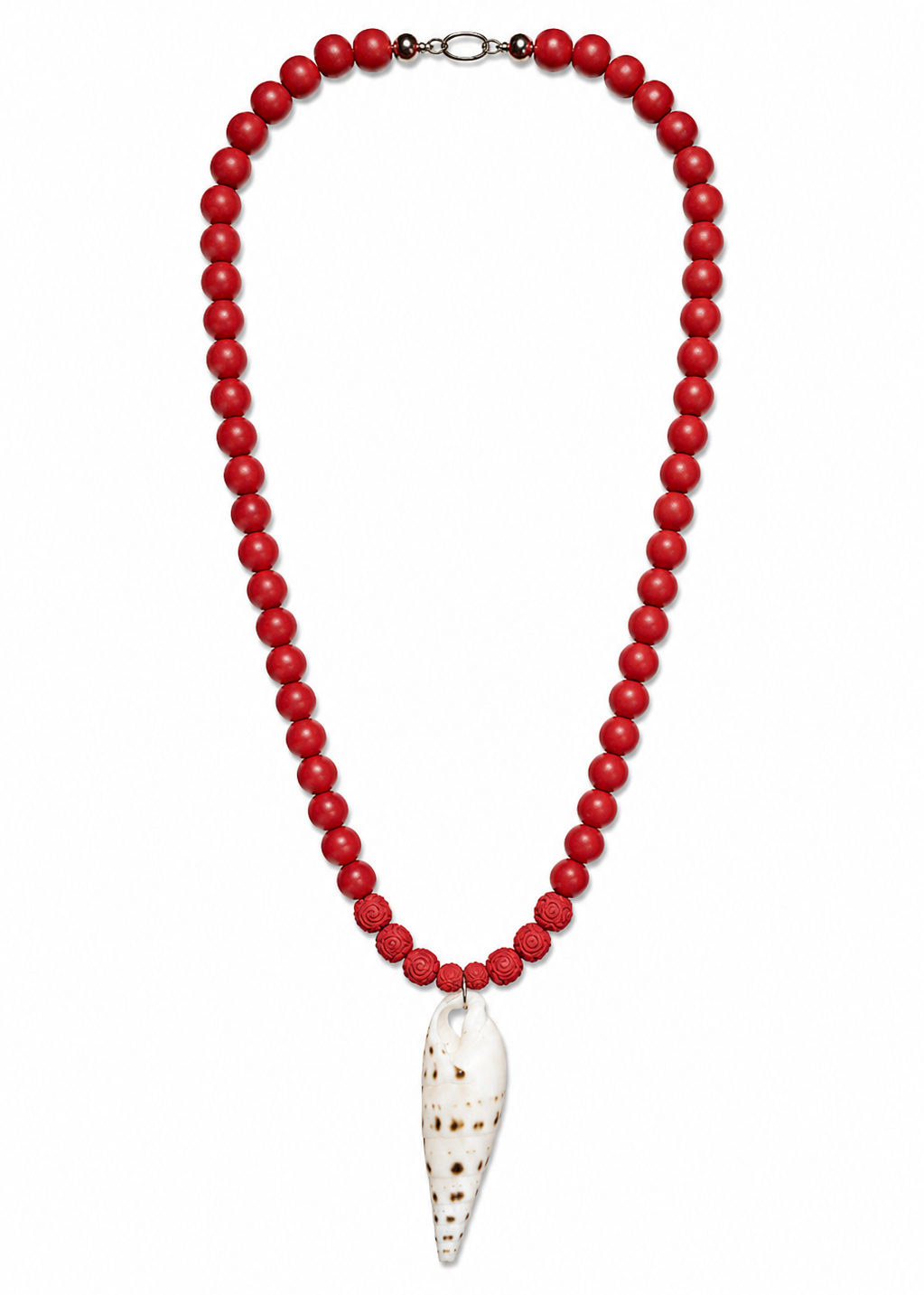 Desert Flame beaded long necklace