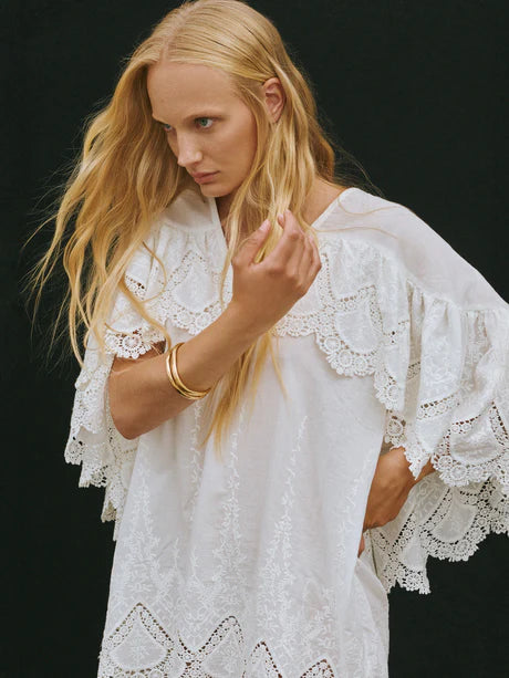 Short Embroidered Cotton Dress - The Poet