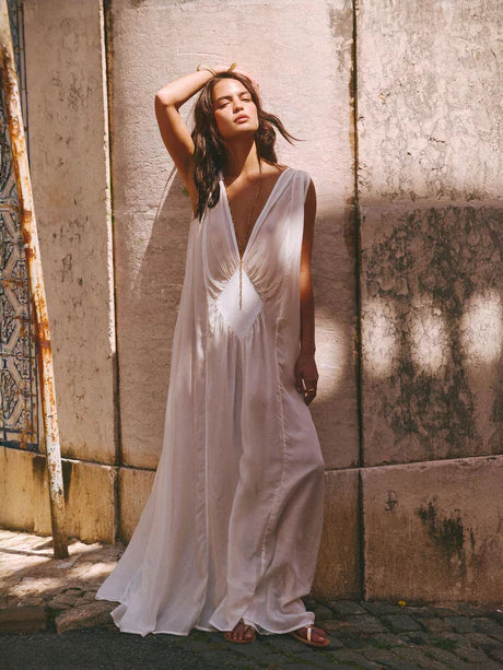 Rochie Maxi din Bumbac și Mătase Venus