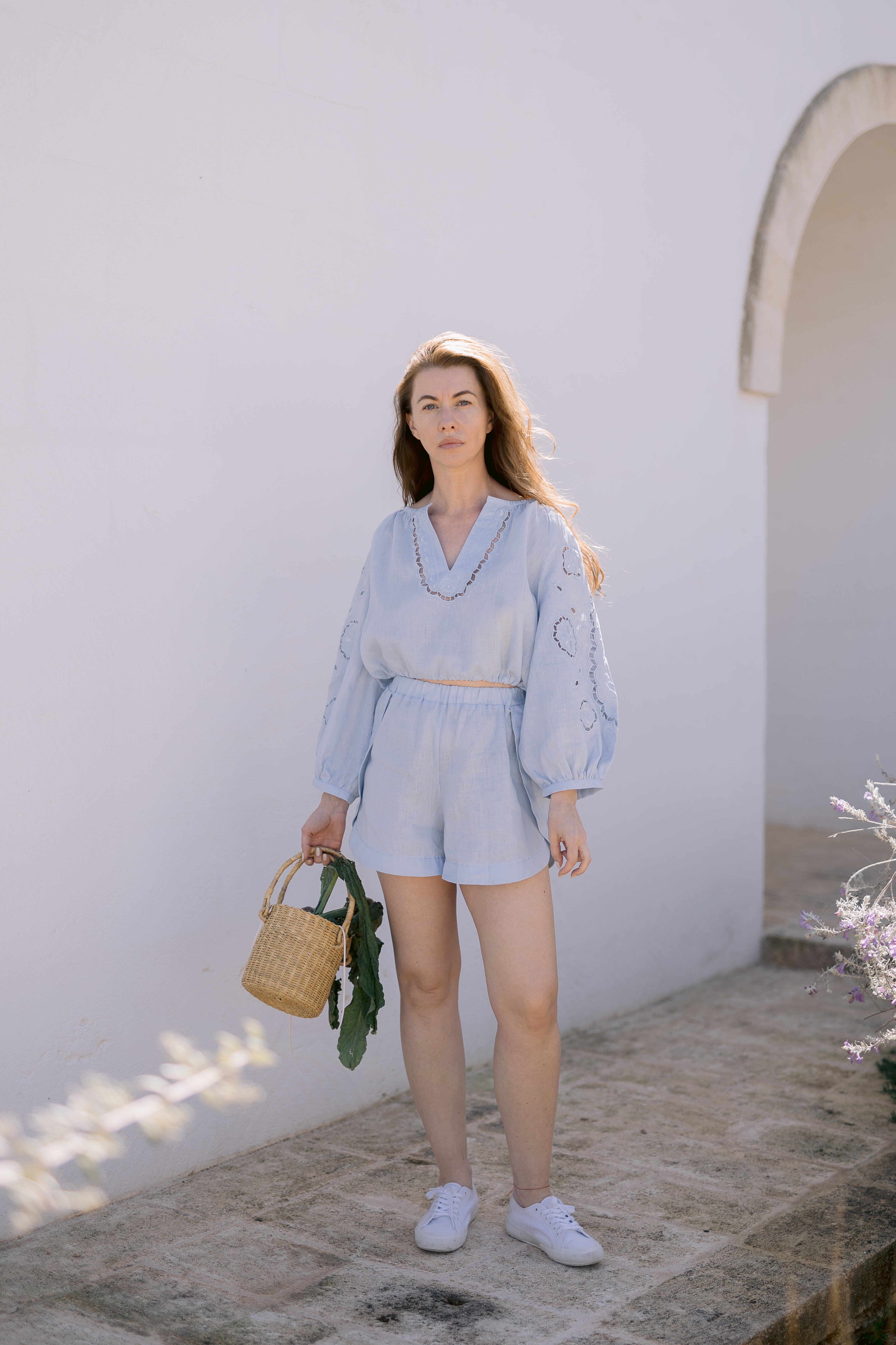 High-Waist Linen Shorts – Laetitia