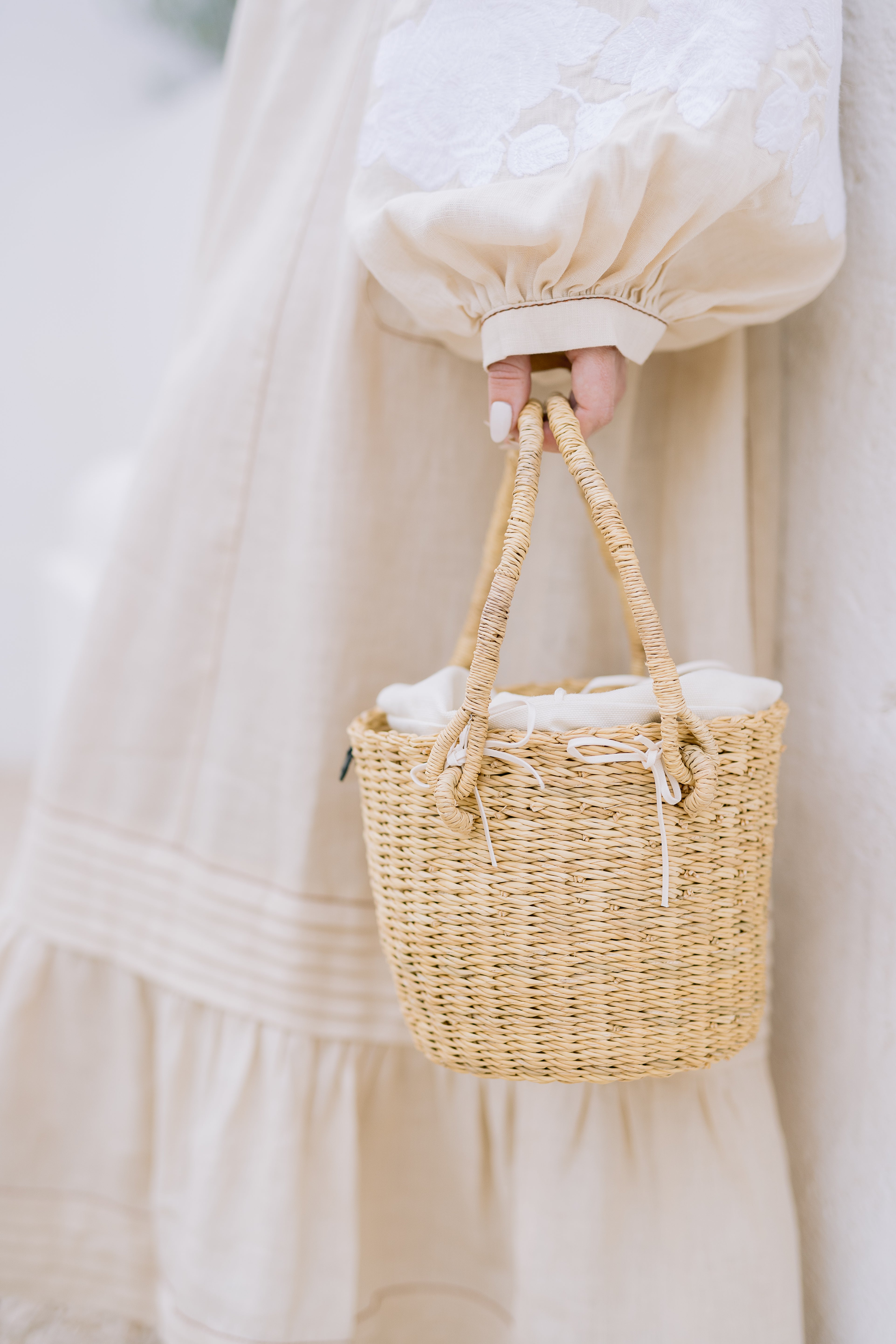 Geantă Muun împletită manual din paie Nora