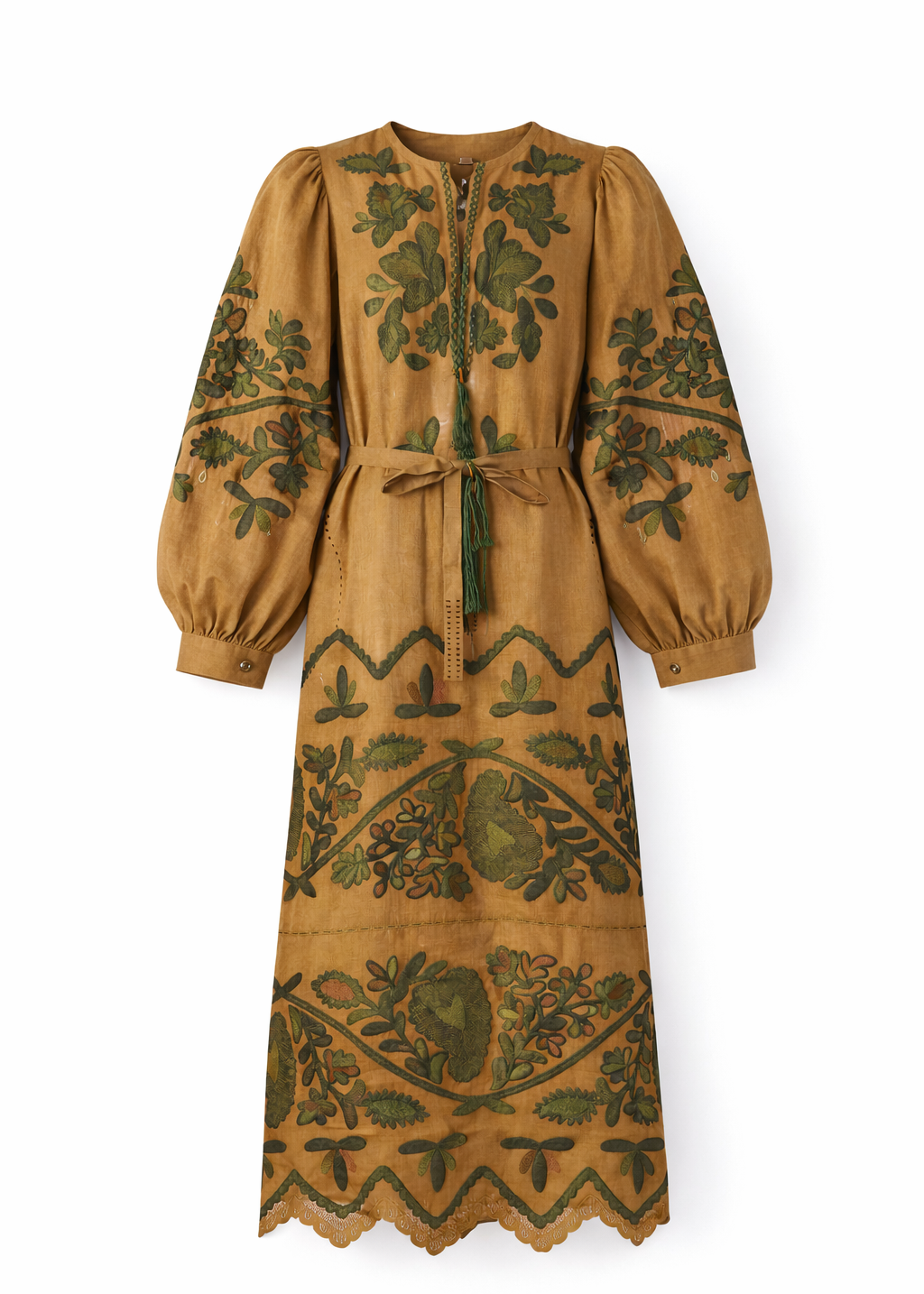 Maxi Linen Dress with Colorful Embroidery – Namia