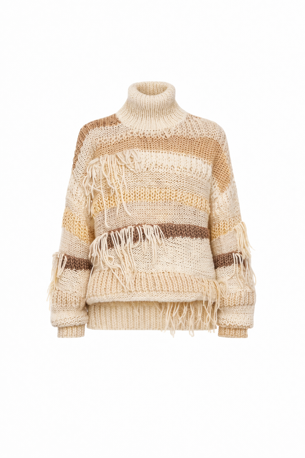 Creamy Wool Handmade Sweater with Relaxed Silhouette