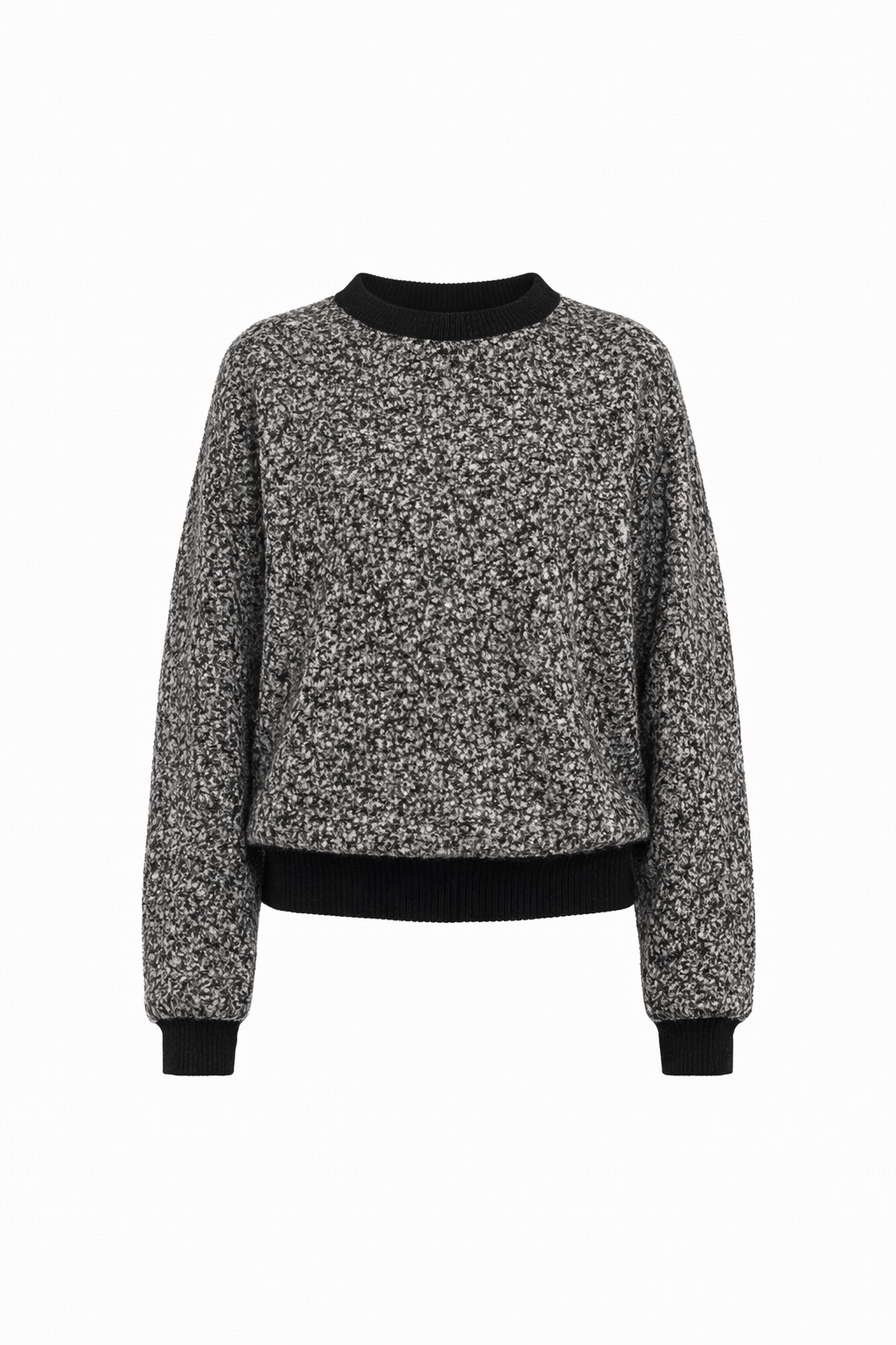 Grey Oversized Textured Sweatshirt