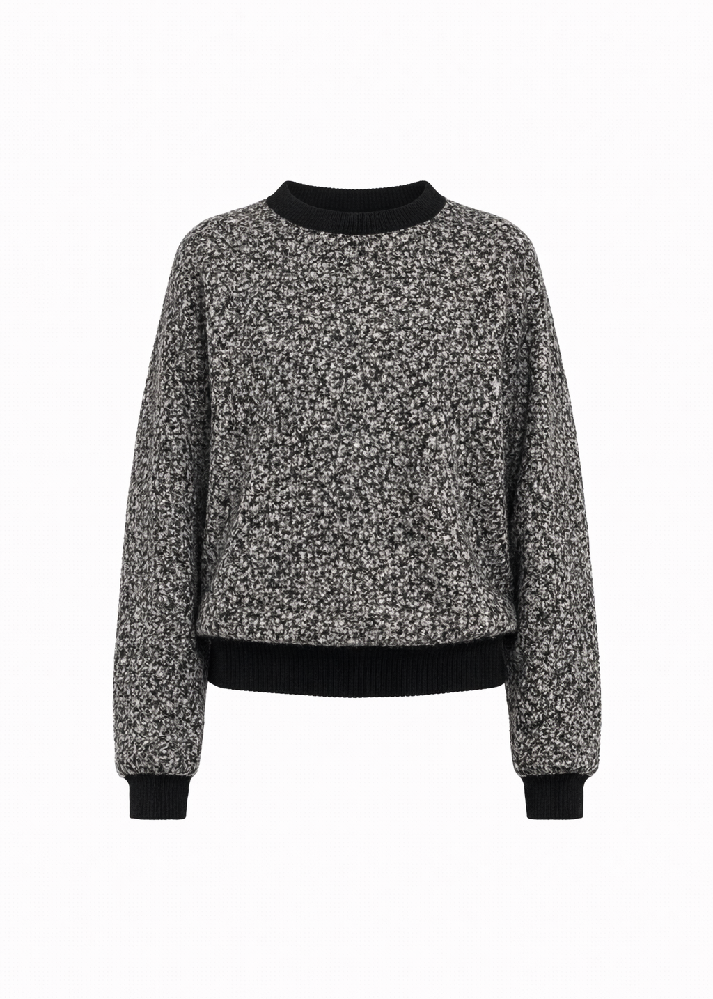 Grey Oversized Textured Sweatshirt