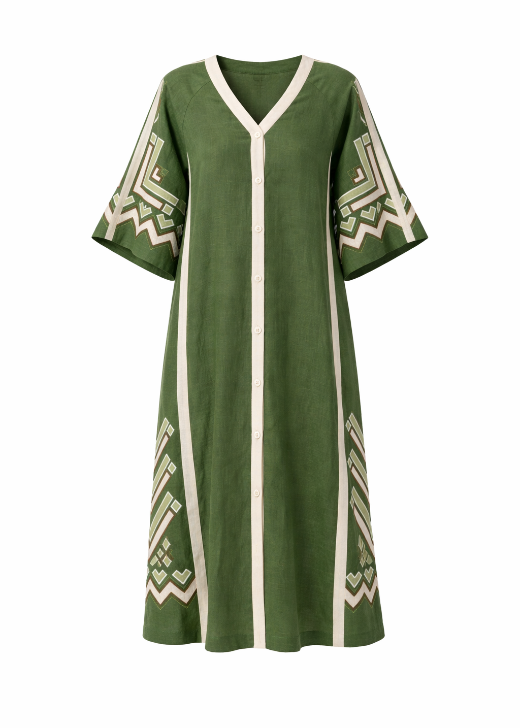 Rochia Symwol verde cu maneci scurte