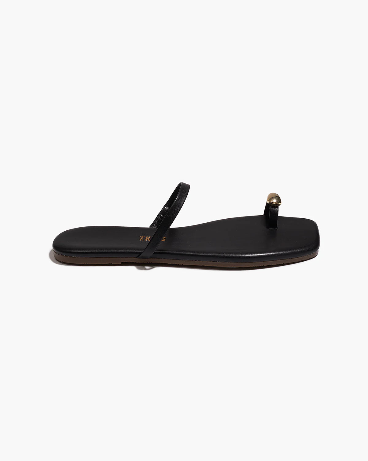 TKEES Colette Black Leather Flip-Flops