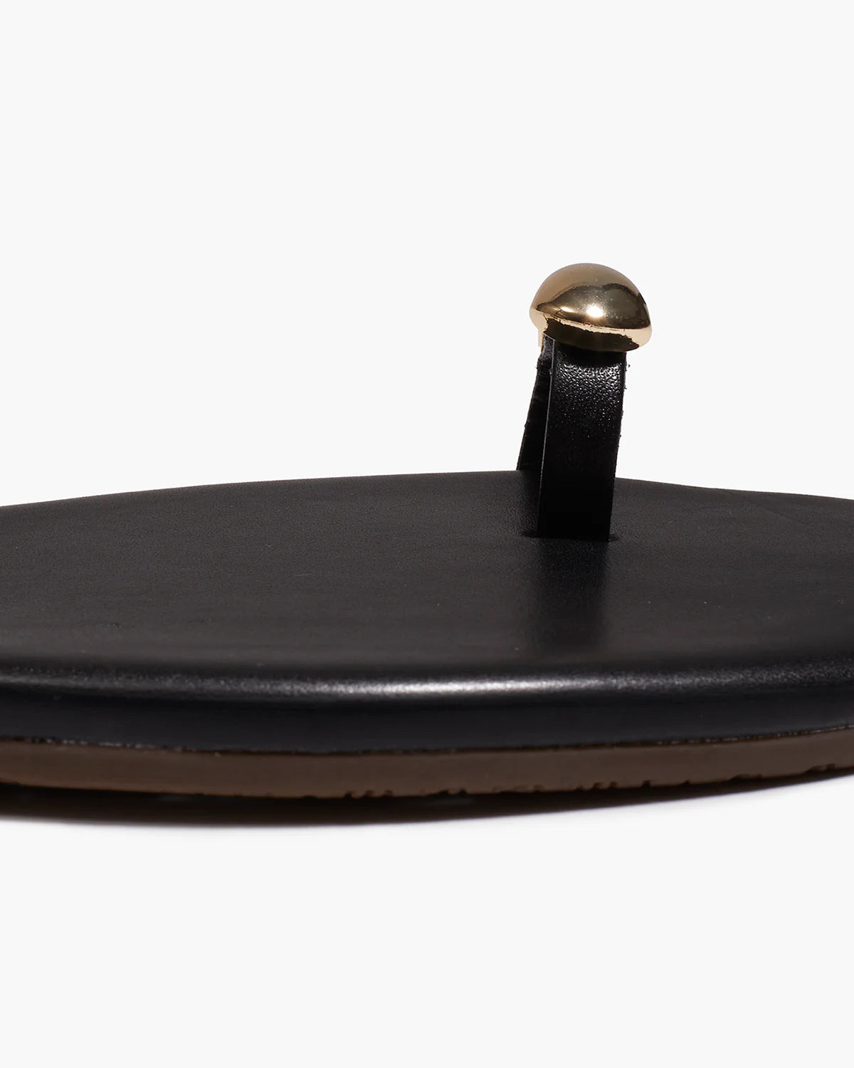 TKEES Colette Black Leather Flip-Flops