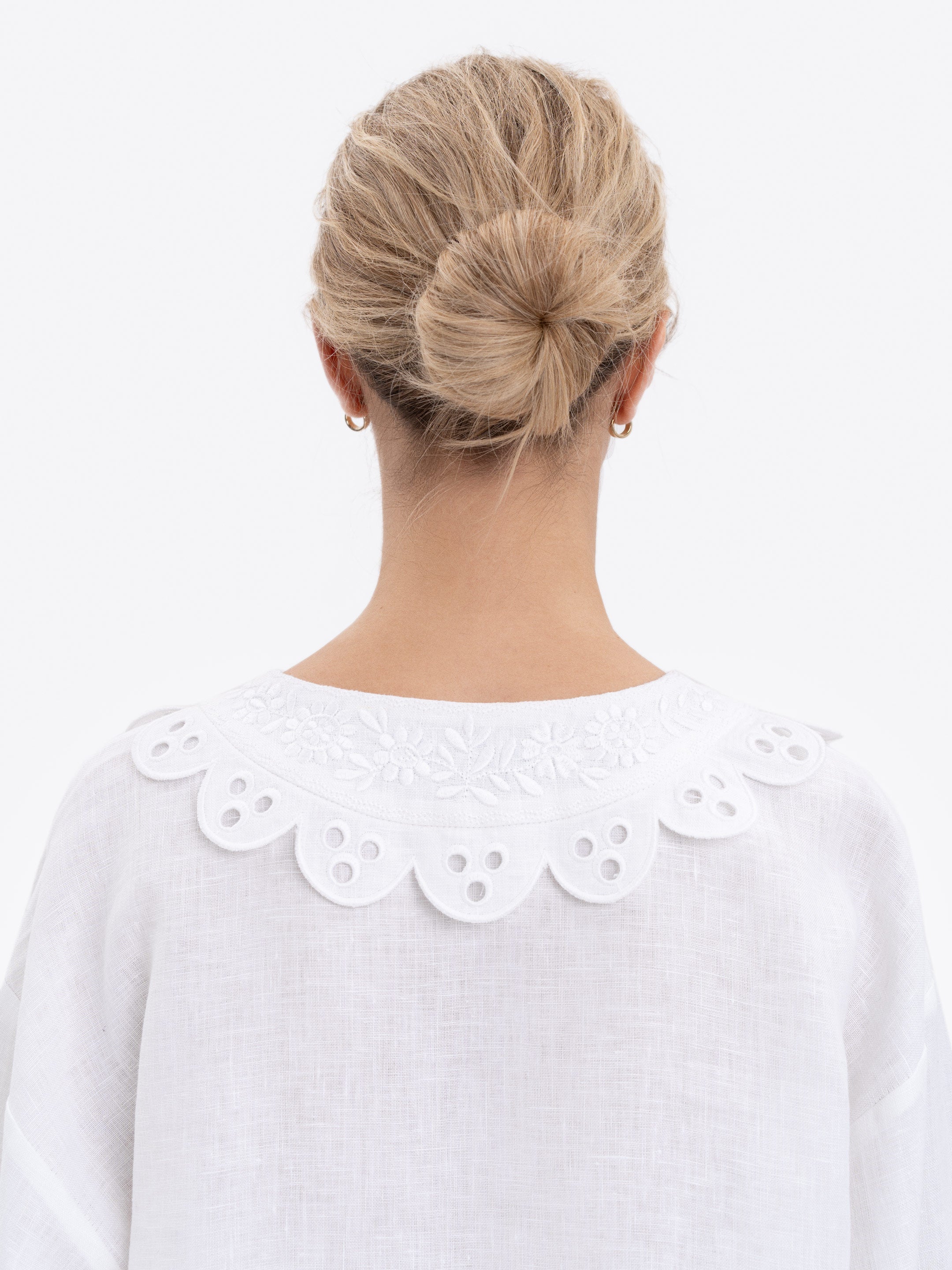 Bridal Linen Shirt with Tonal Embroidery – Ivan Kvitka