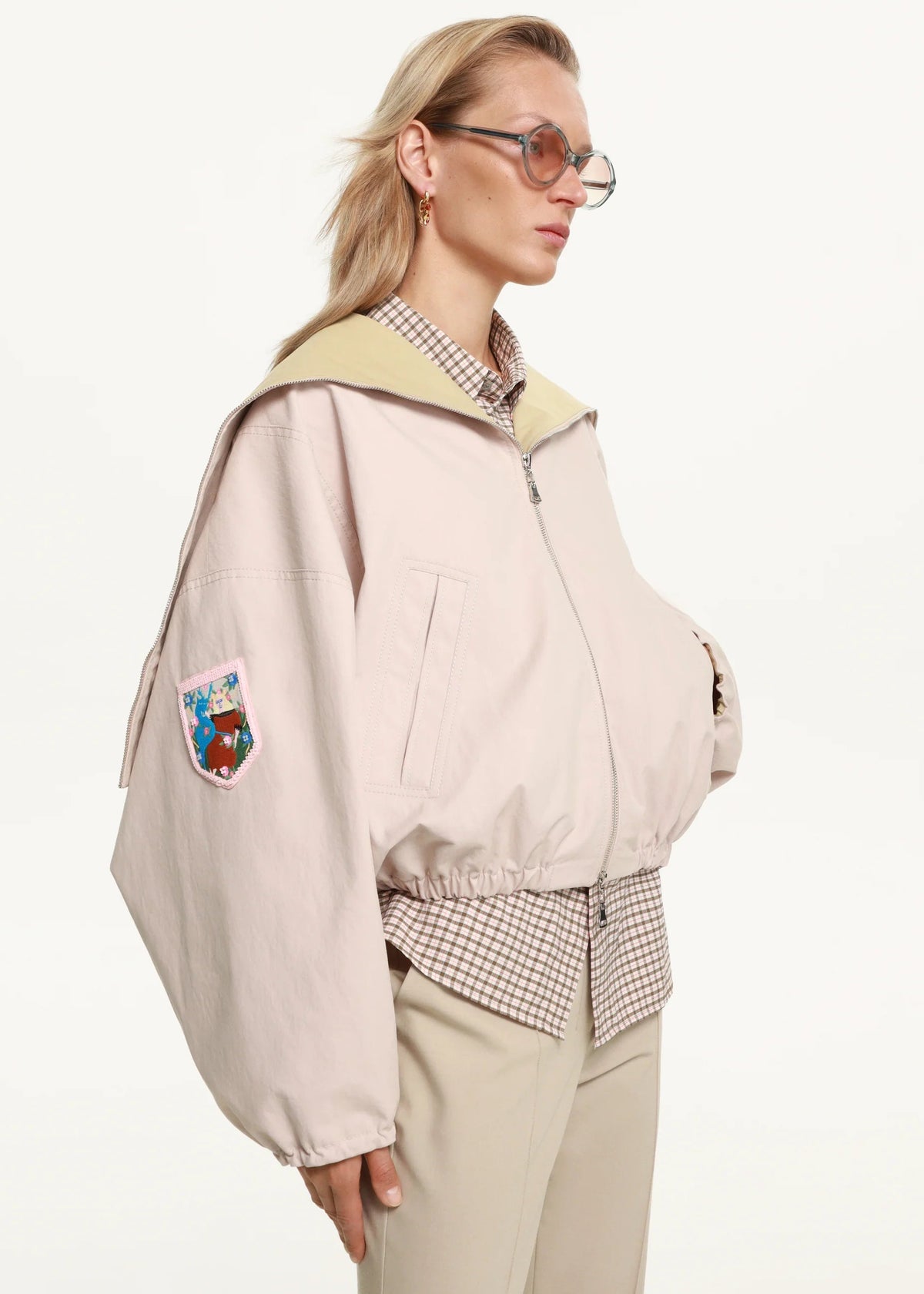 Riabchyk High-Collar Bomber Jacket