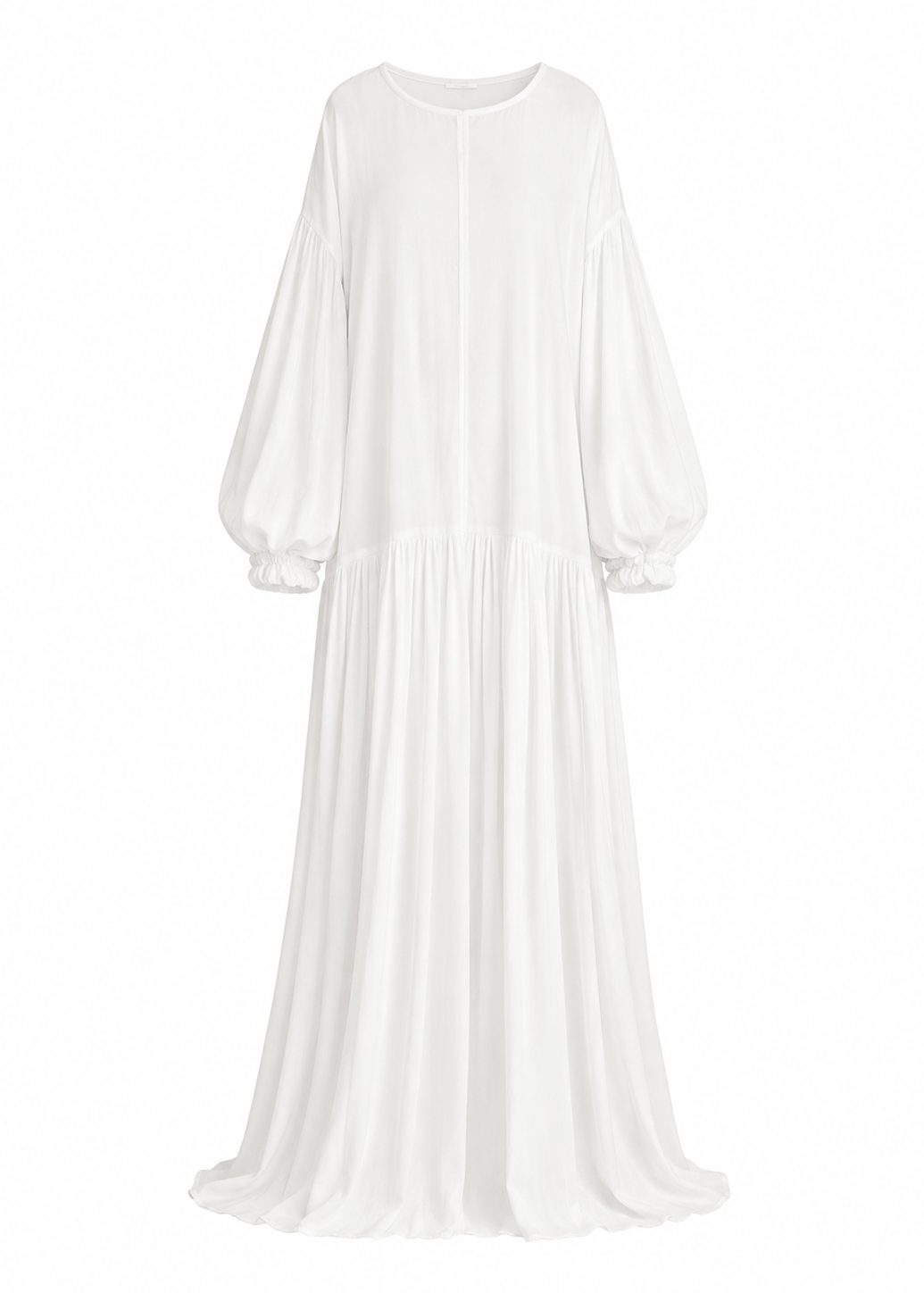 Long Viscose White Dress - Harmony