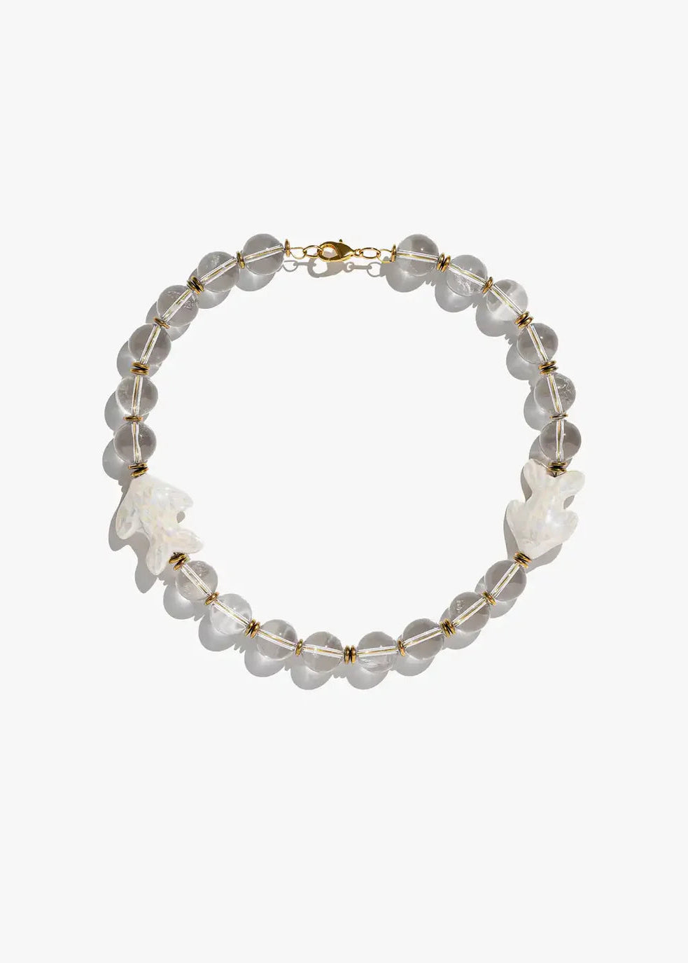 Colier KHVYLI cu cristal și doi pești din porțelan