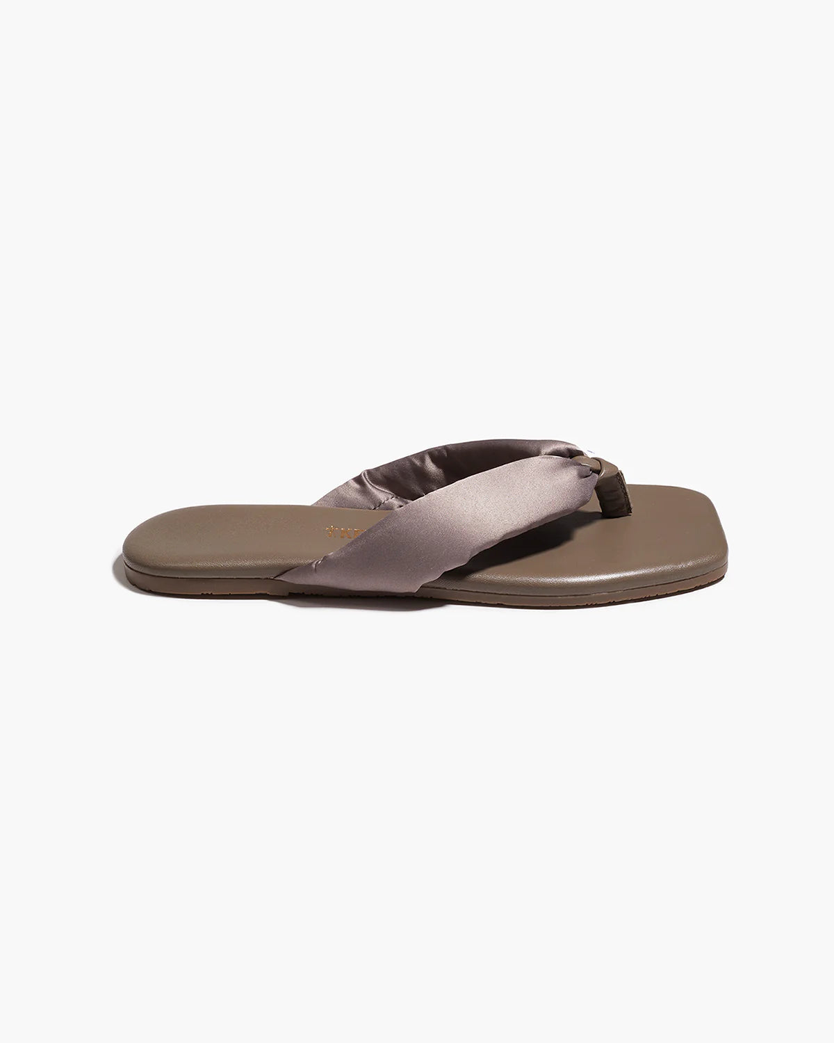 TKEES Lennon Grey Leather Flip-Flops