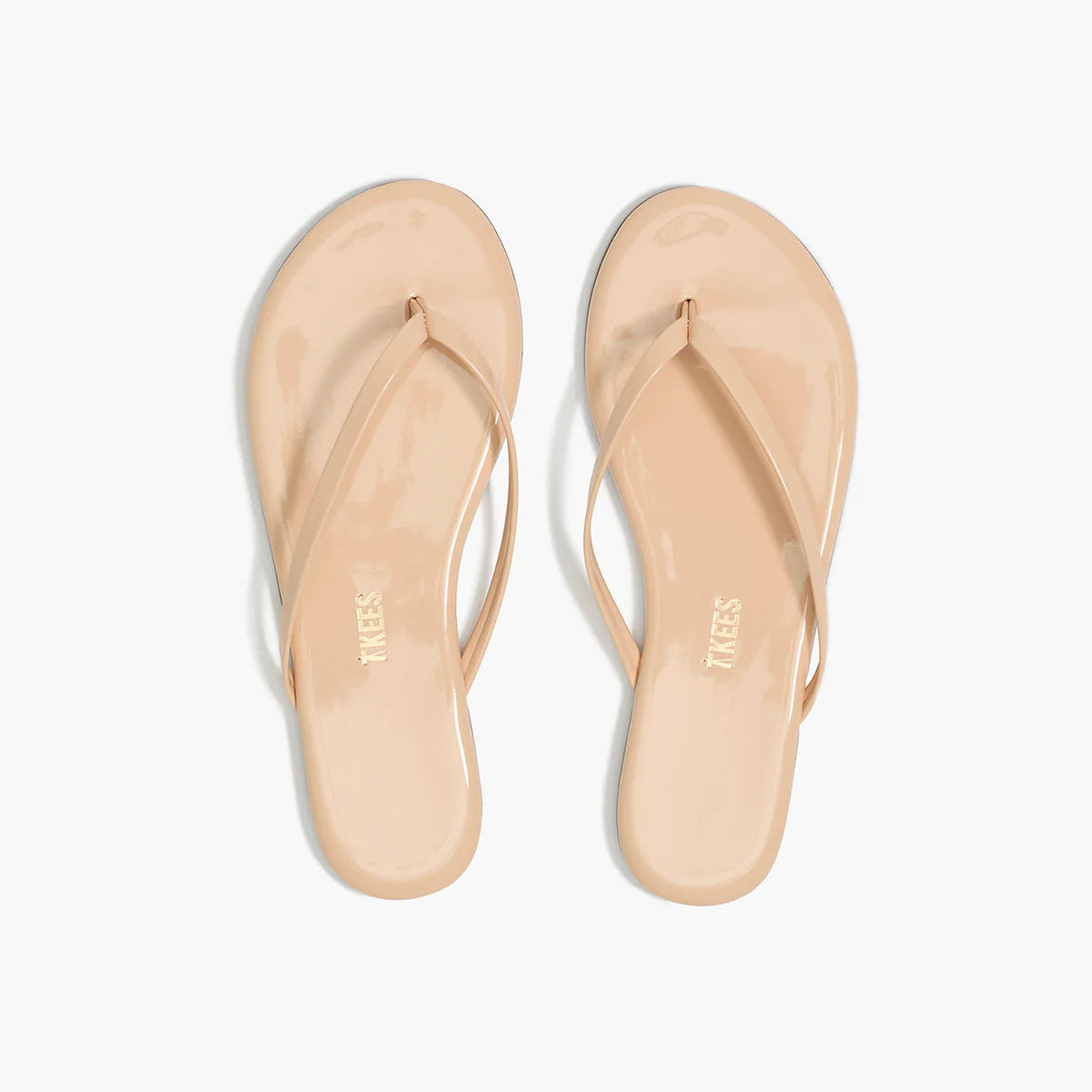 TKEES Lily Linen Glosses Leather Flip-Flops
