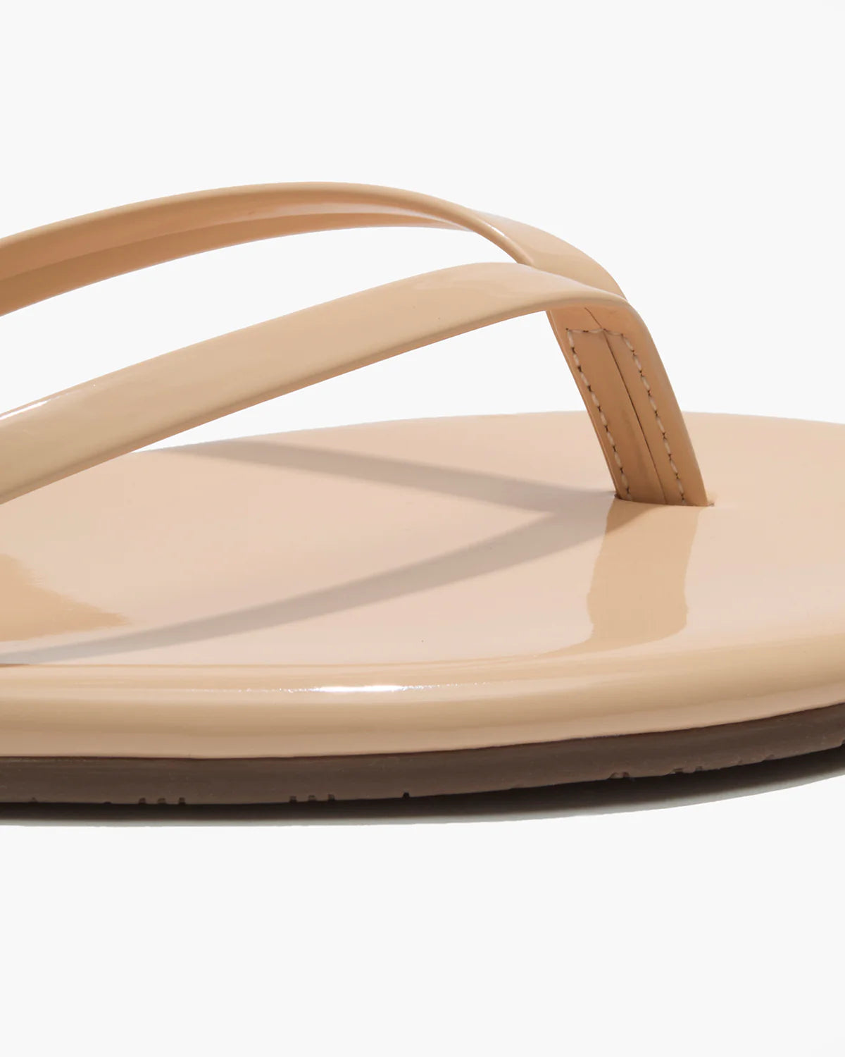 TKEES Lily Linen Glosses Leather Flip-Flops
