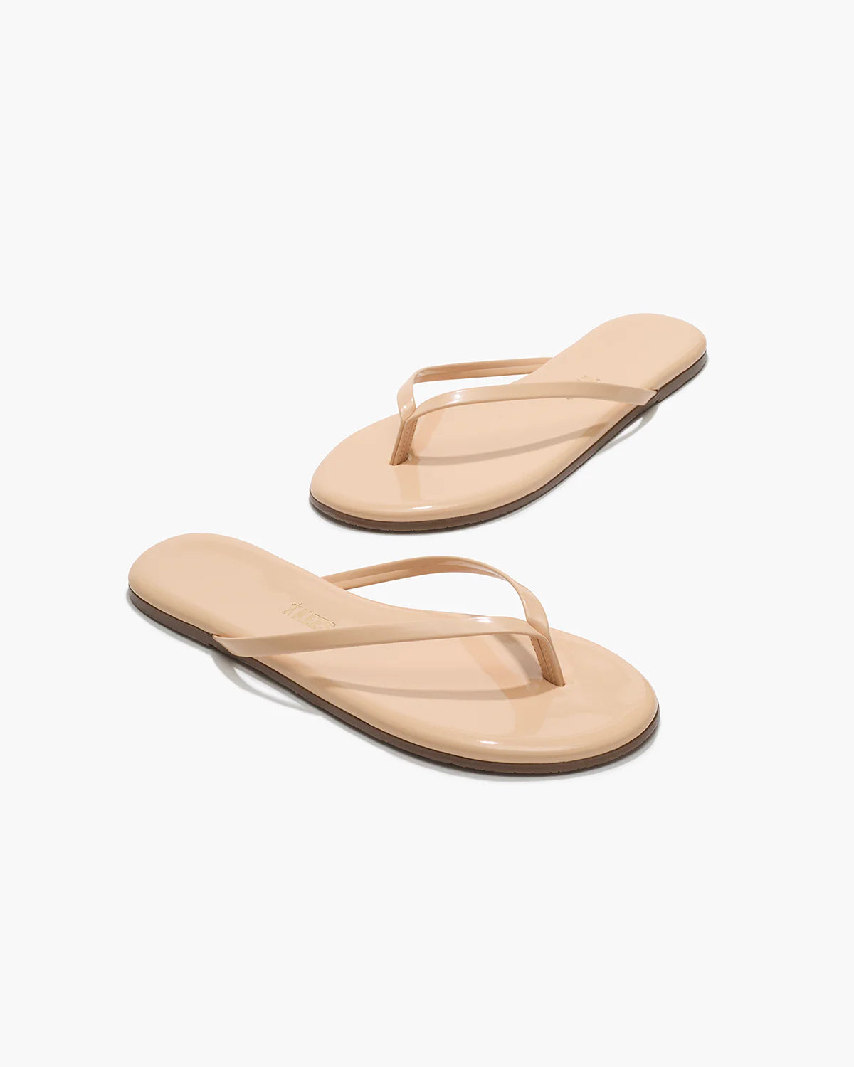 TKEES Lily Linen Glosses Leather Flip-Flops