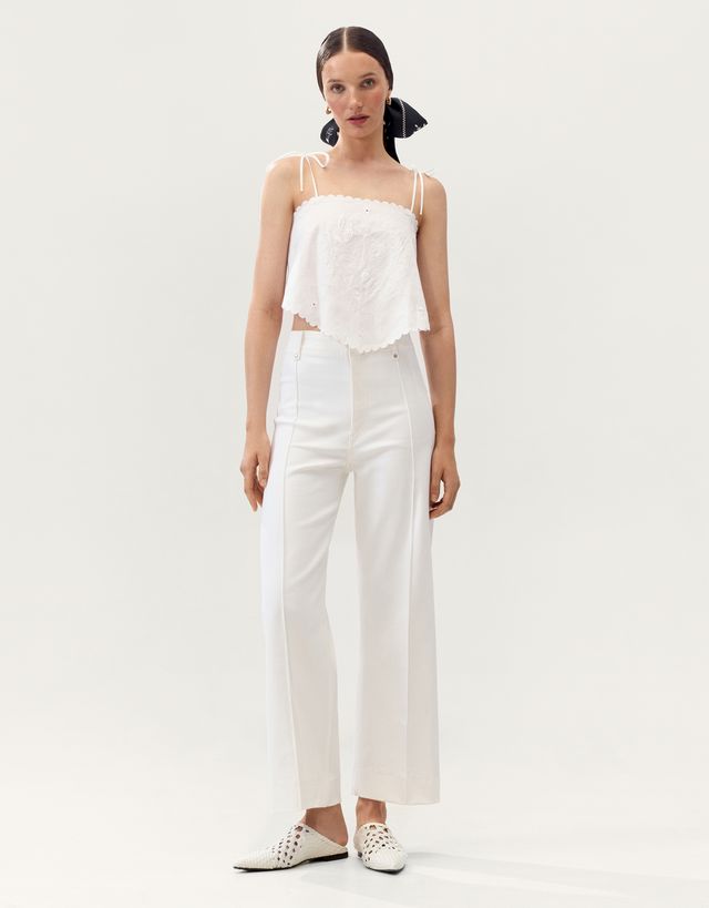 Lybid Bandana Top – White Linen
