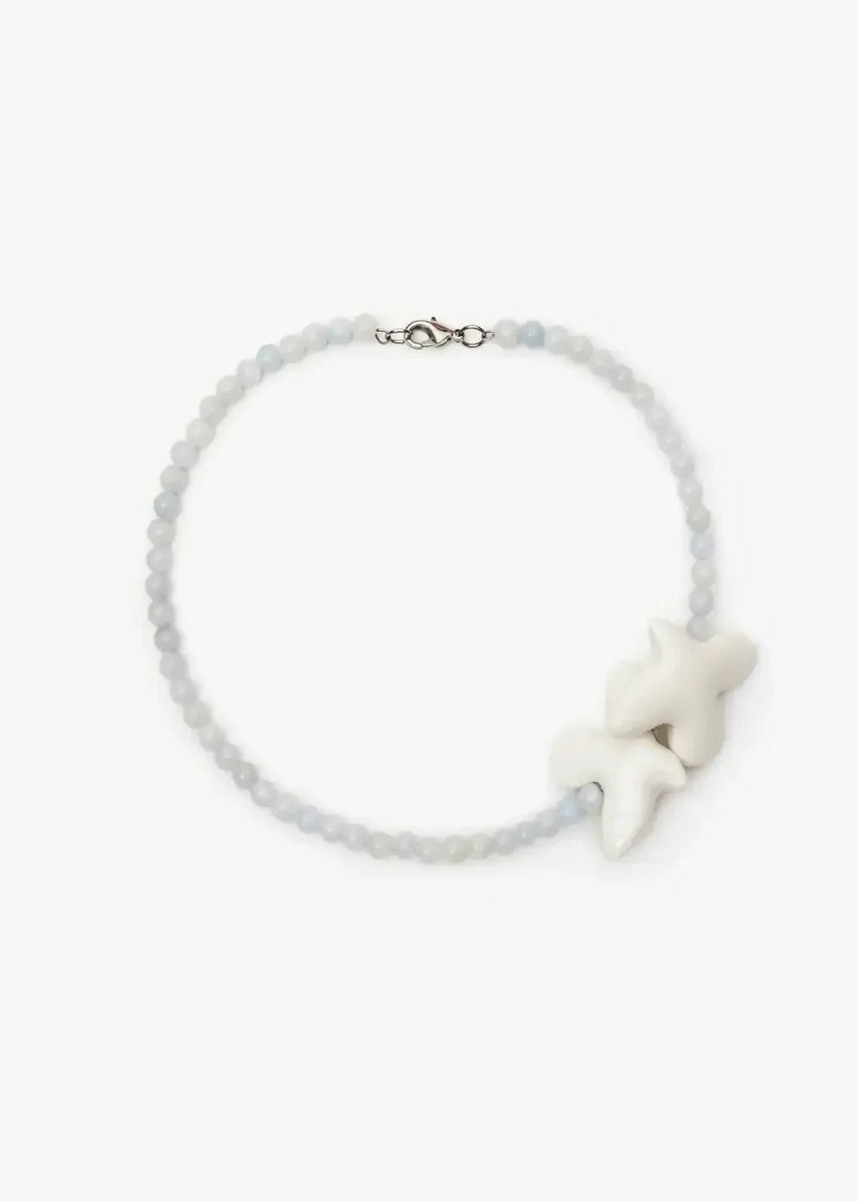 Colier MYRNI cu perle și pasăre de porțelan