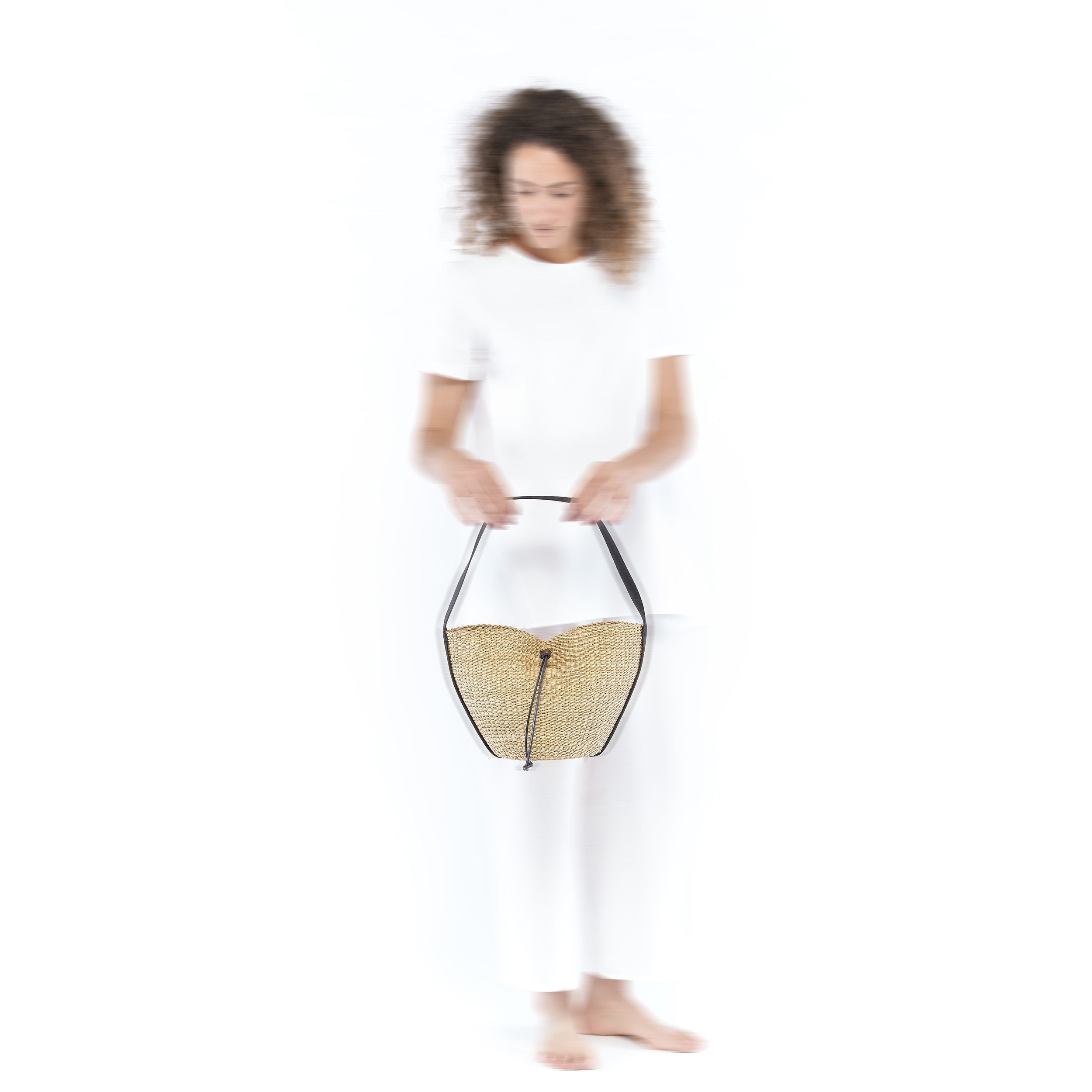 Geanta Muun impletita manual din paie Orbi Natural