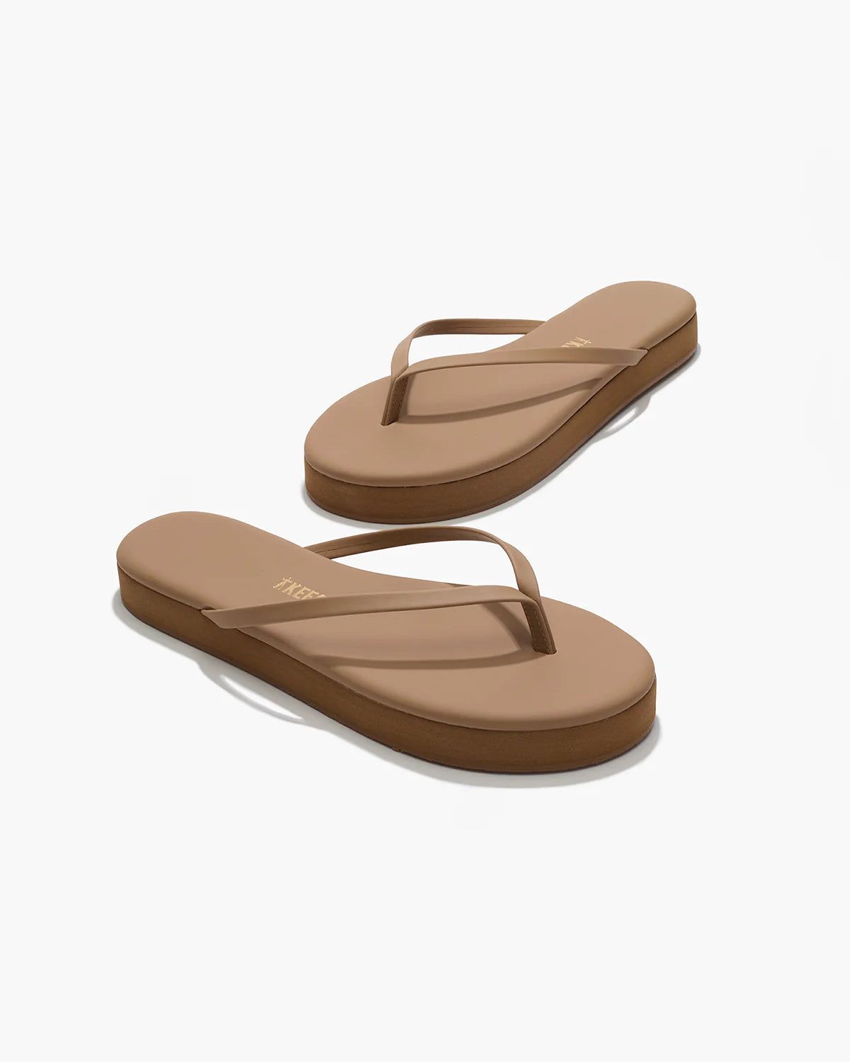 TKEES Lily Platform Cocobutter Leather Flip-Flops