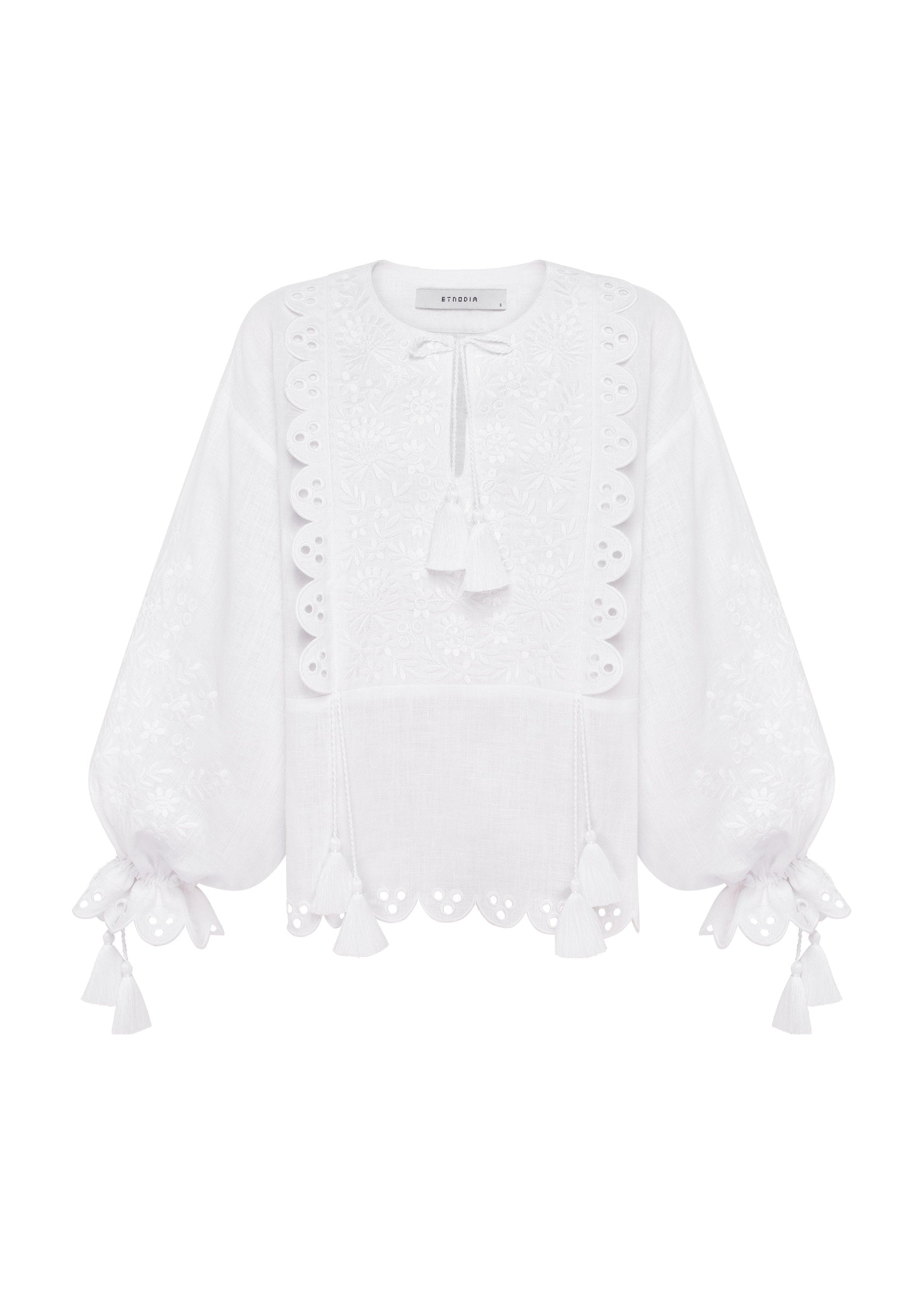 Bridal Linen Shirt with Tonal Embroidery – Ivan Kvitka