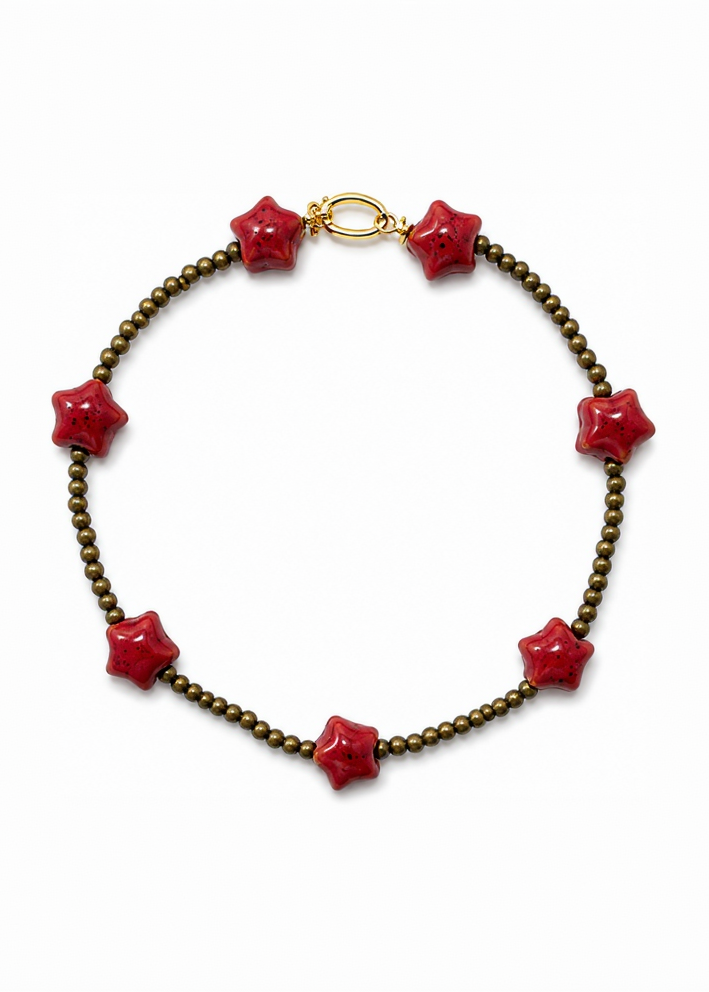 Red Constellation beaded necklace