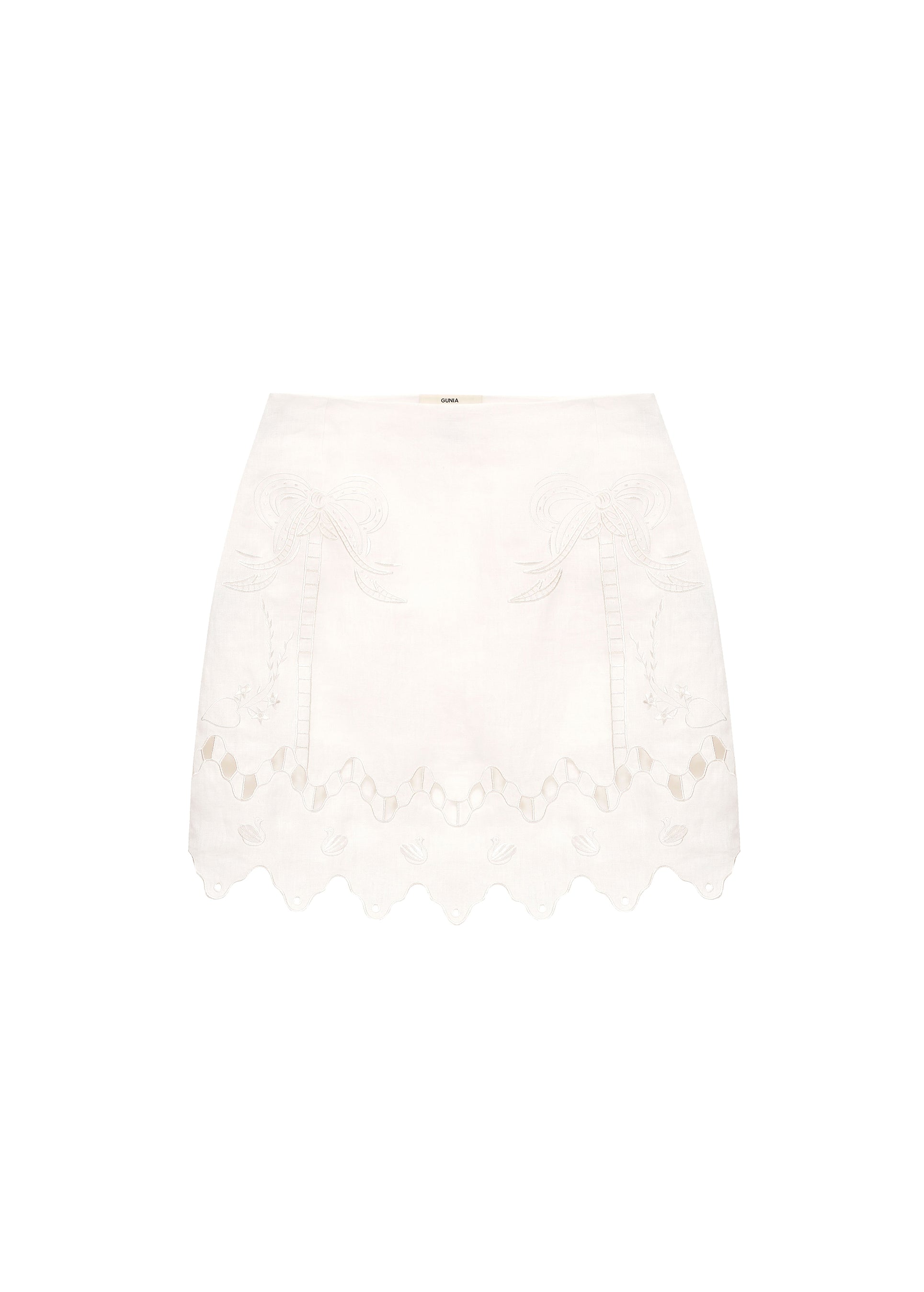 Short Embroidered Skirt in Milk - Yasna