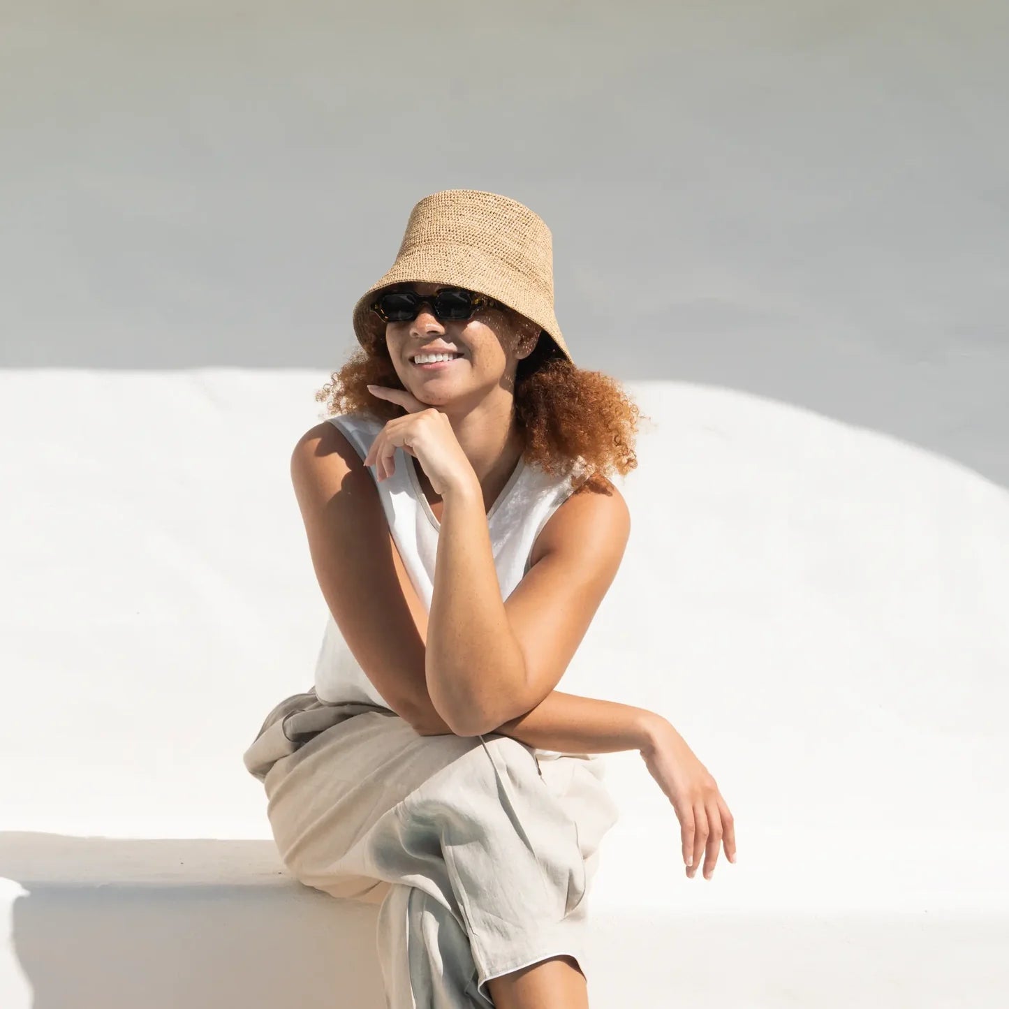 Satroka Raffia Bucket Hat