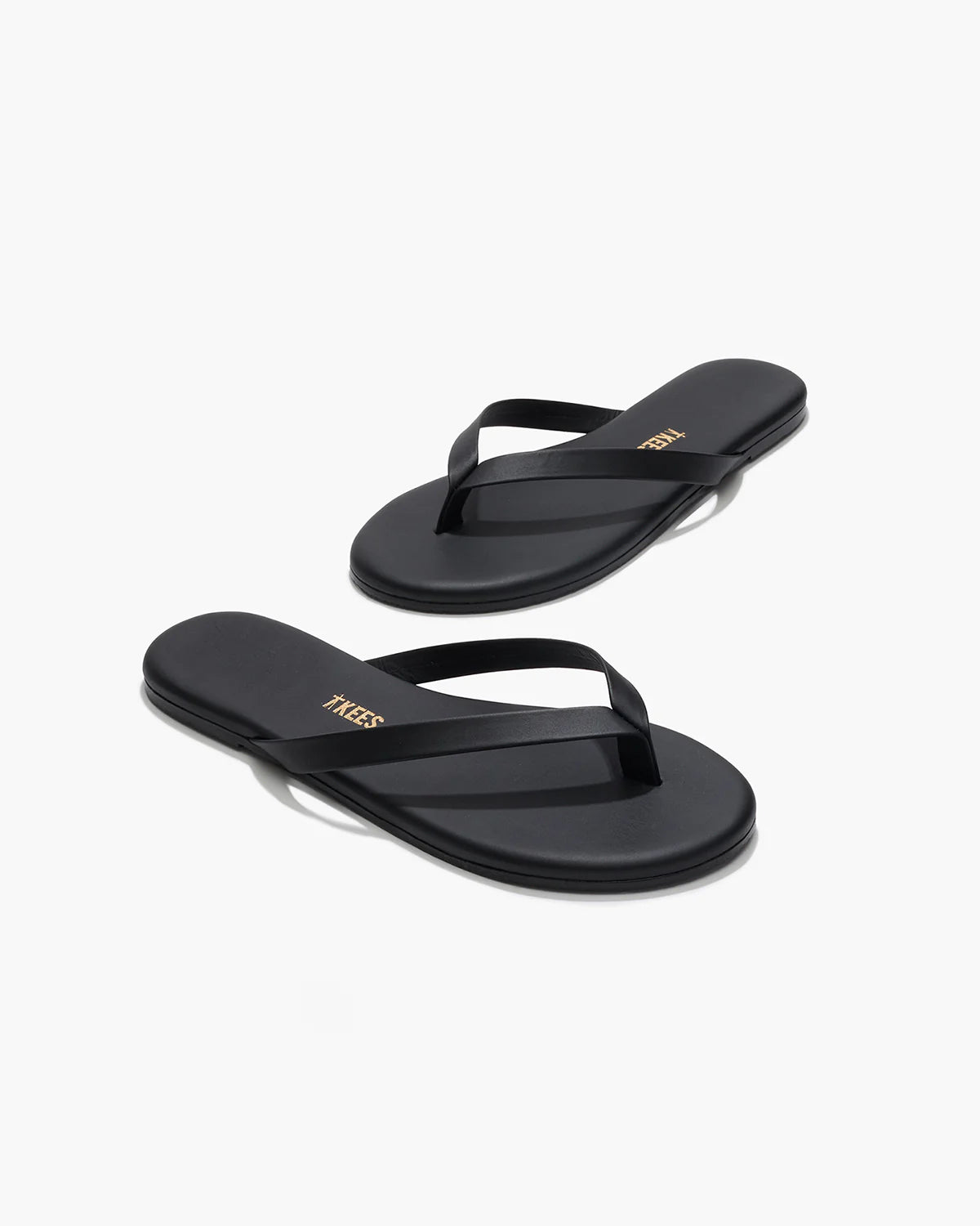 TKEES The Boyfriend Black Leather Flip-Flops