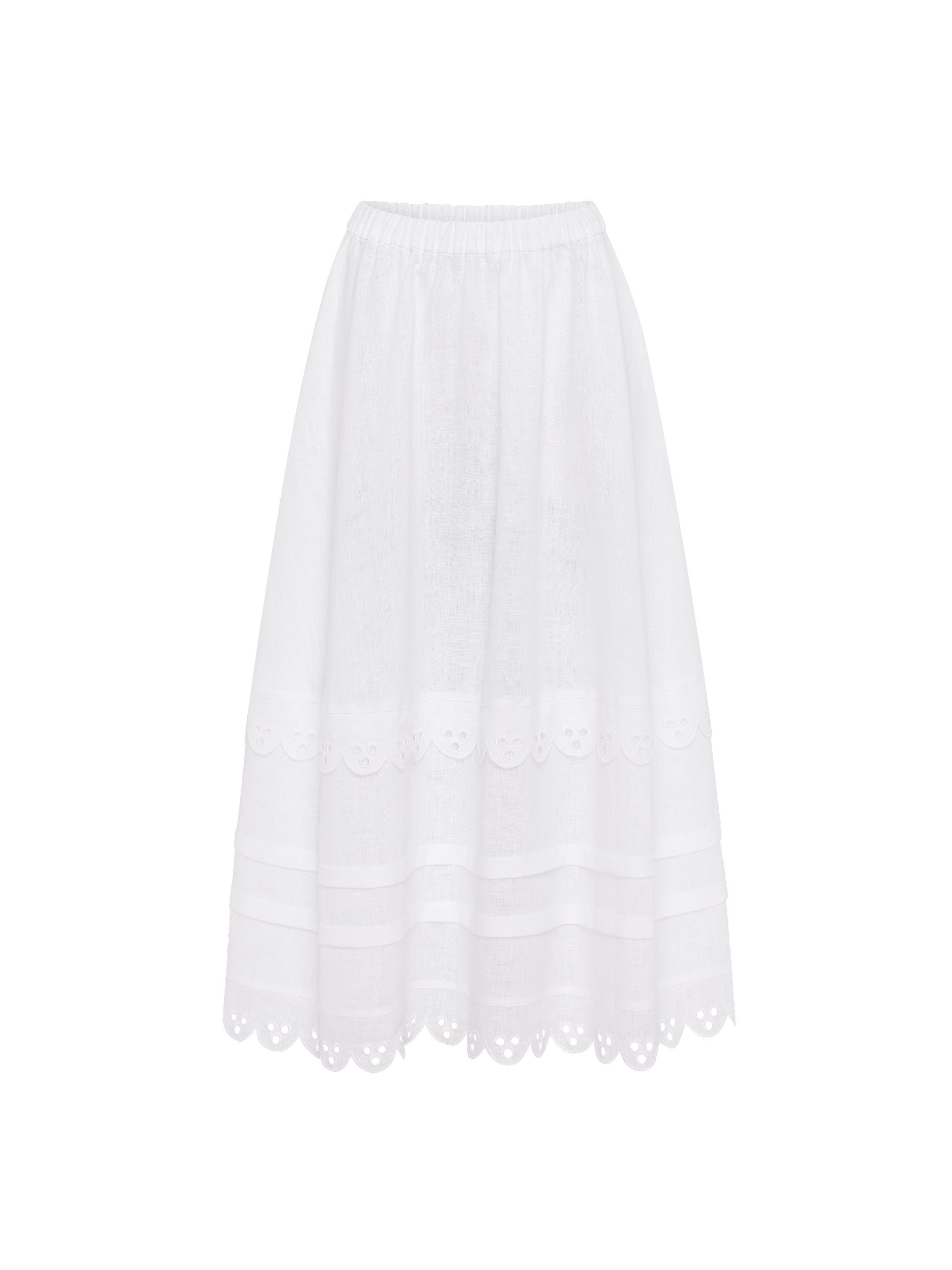 White Bridal Linen Skirt with Richelieu Embroidery – Ivan Kvitka