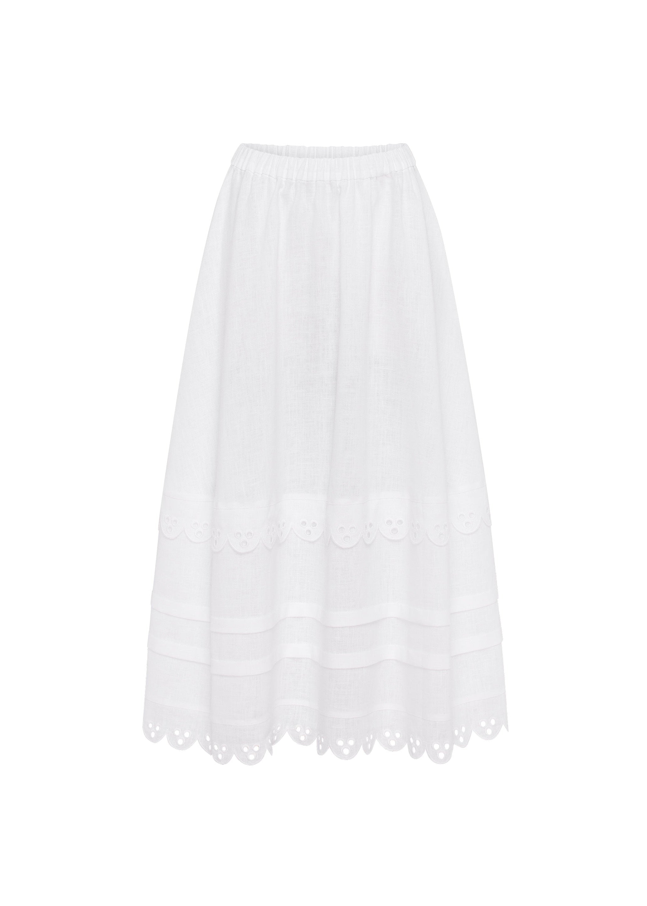 White Bridal Linen Skirt with Richelieu Embroidery – Ivan Kvitka