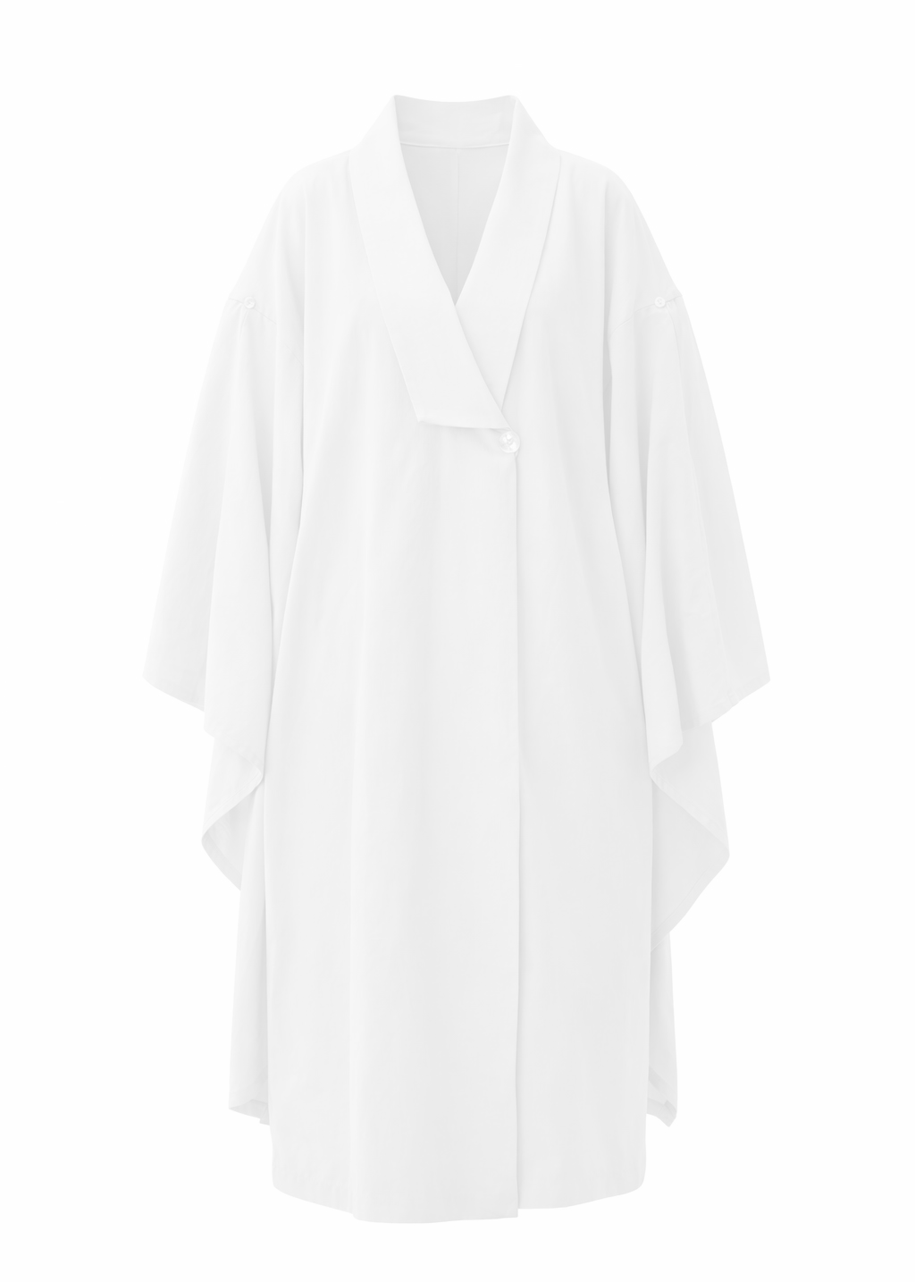 White Adjustable Kimono Trench Coat