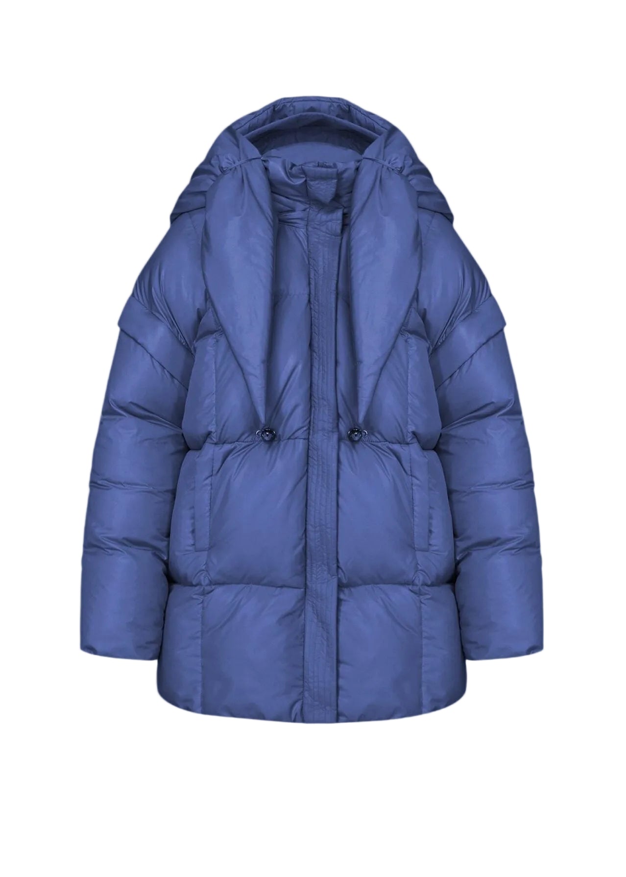 Electric Blue Puffer Parka with Goose-Down Filling