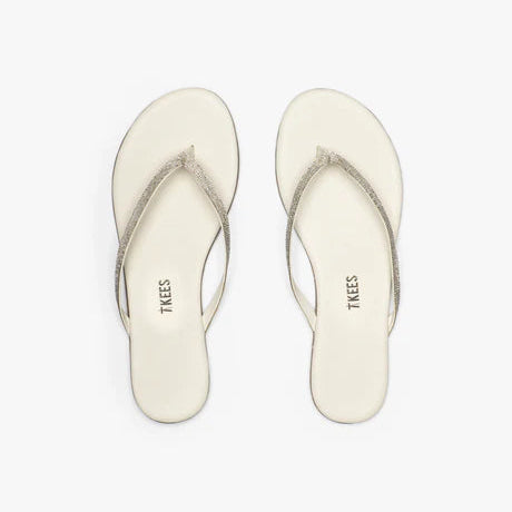 TKEES Lily Infinity Cream Leather Flip-Flops