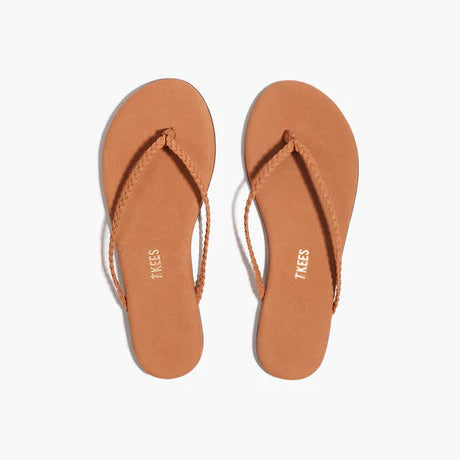 TKEES Lily Pout Braid Suede Leather Flip-Flops