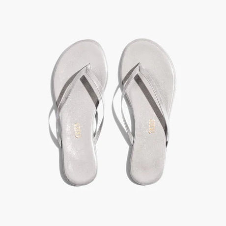 TKEES Lily Gleam Glitters Leather Flip-Flops