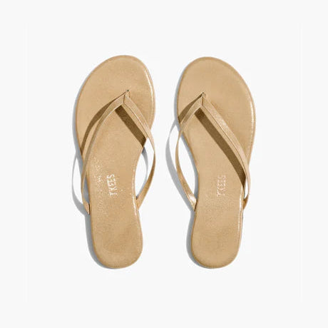 TKEES Lily Sandbeam Glitters Leather Flip-Flops