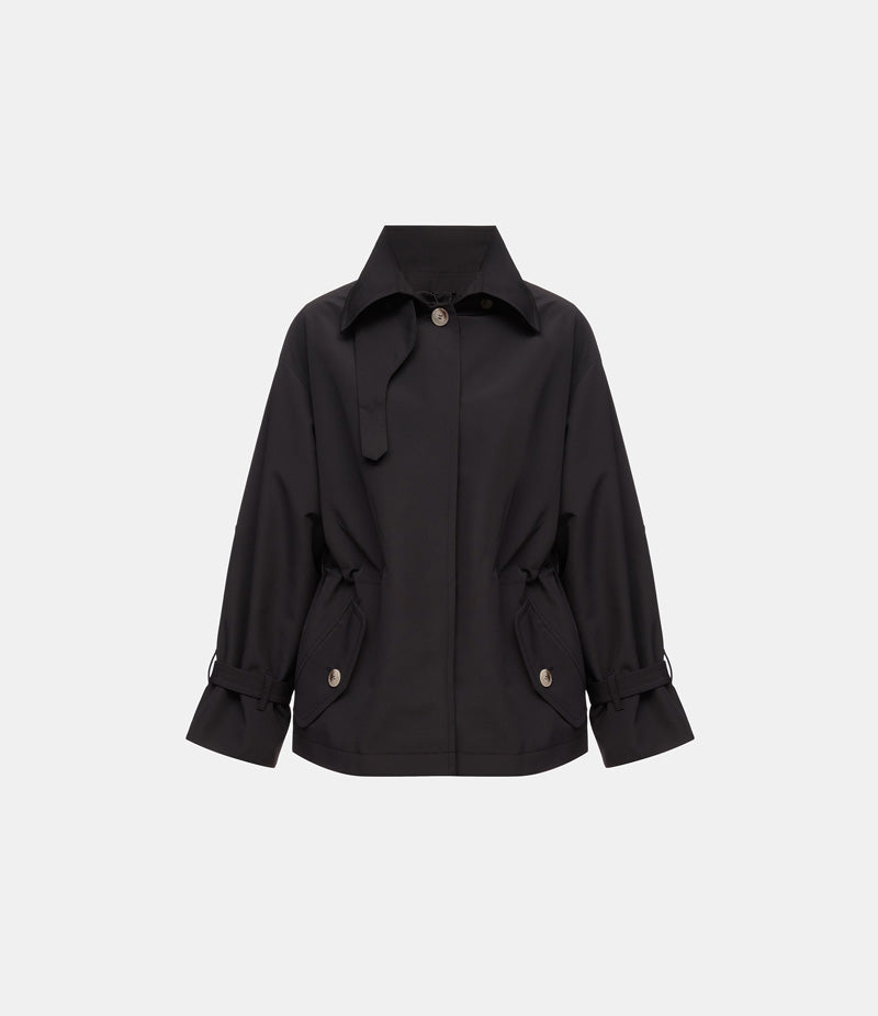 Trench cu croi tip capă negru