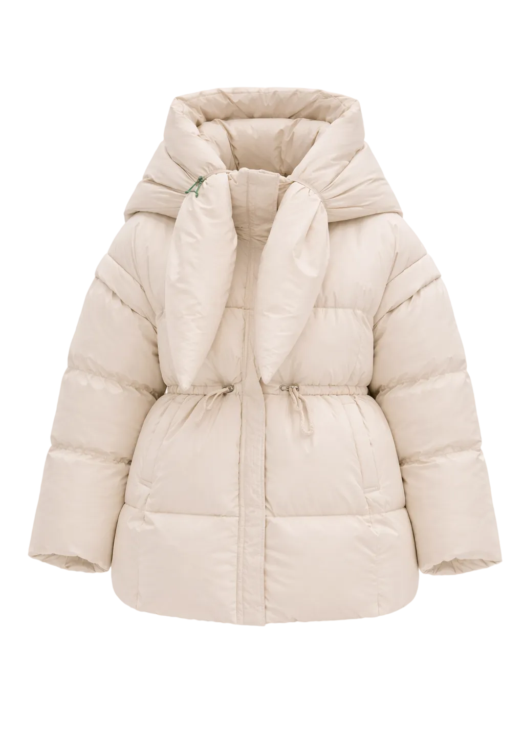 Milk Puffer Parka with Goose-Down Filling