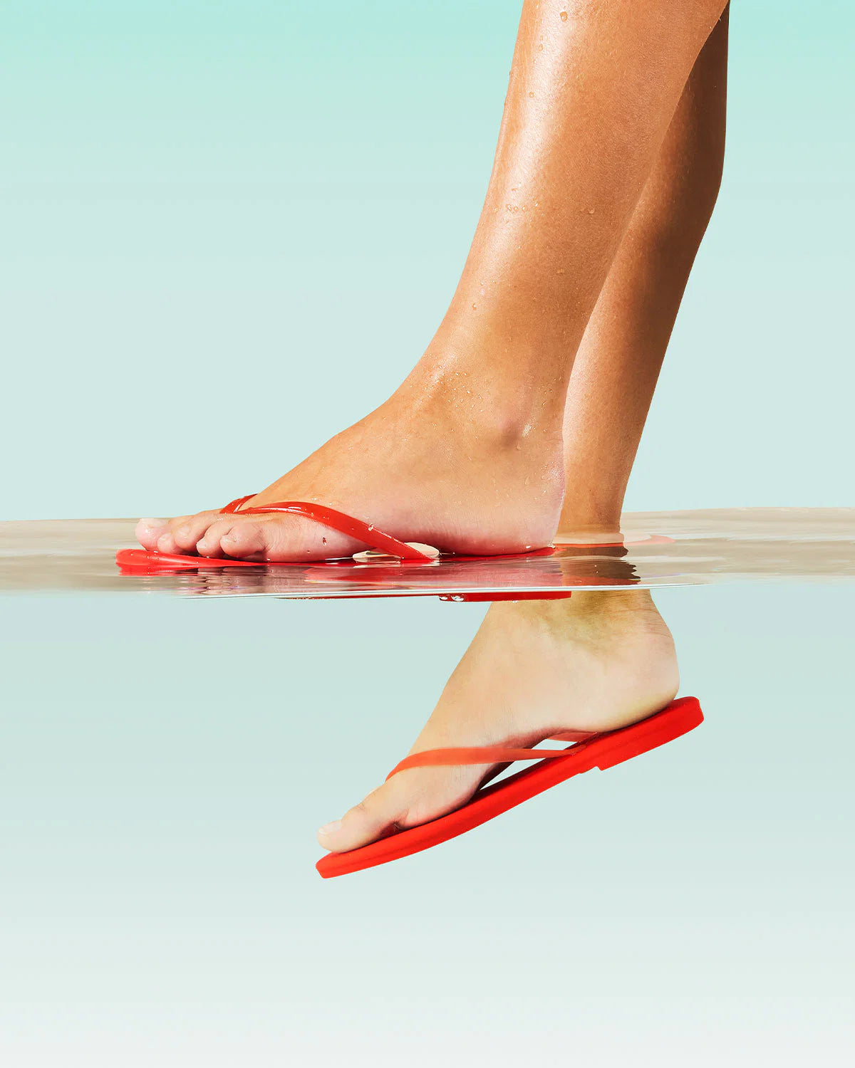 TKEES Aqua Sol Red Flip-flops