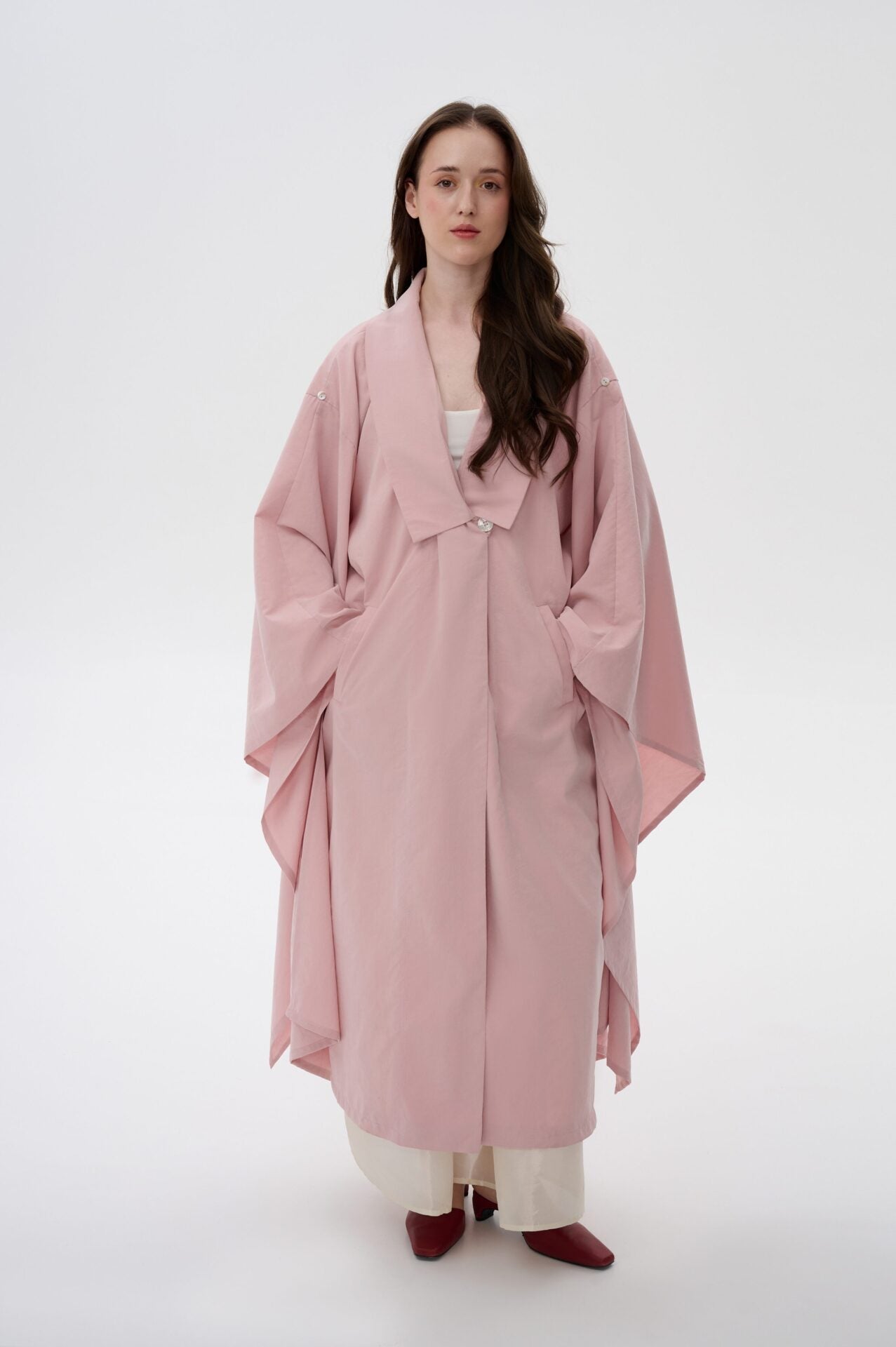 Trench Tip Kimono cu Mâneci Ajustabile