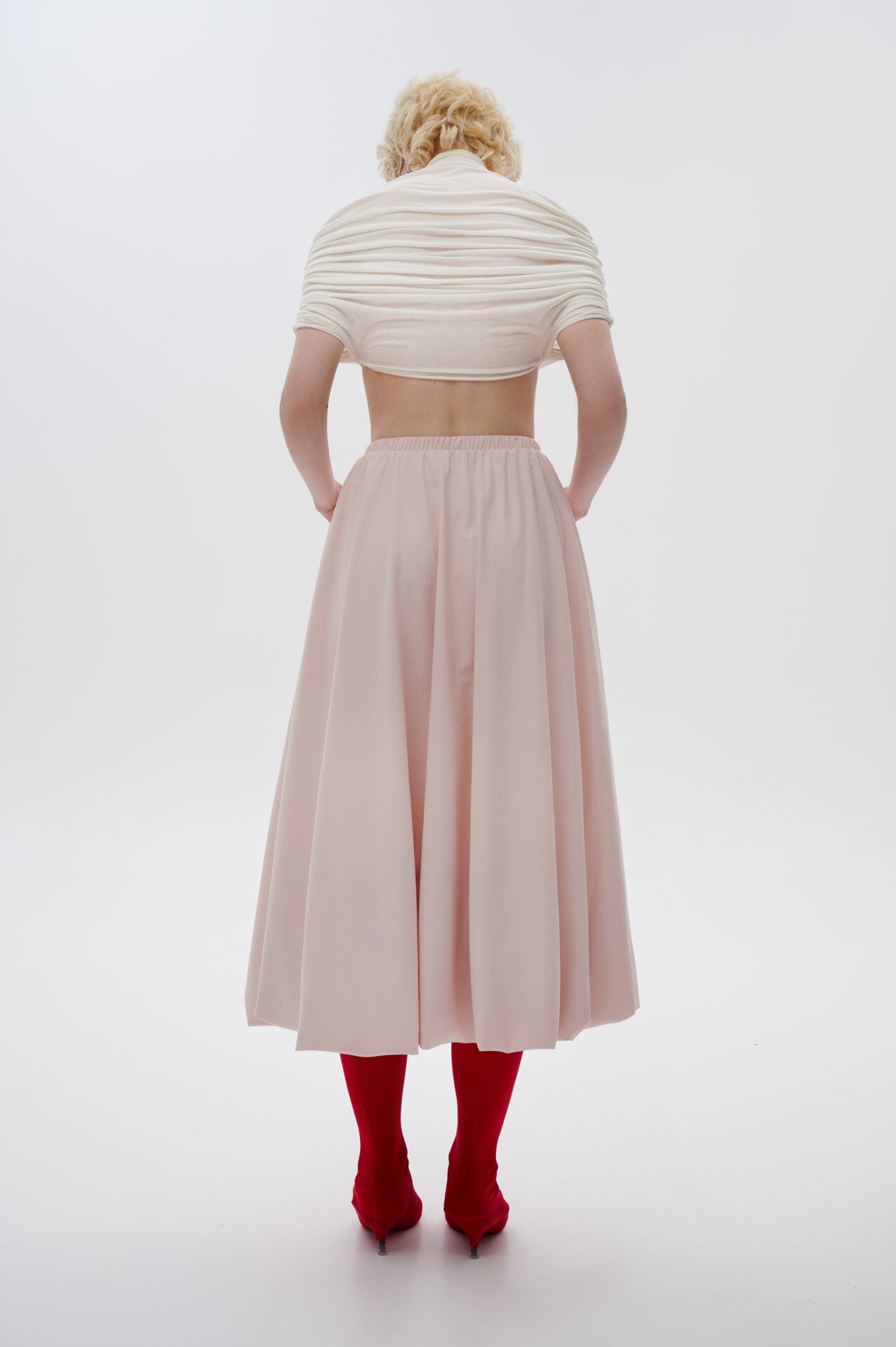 Fustă Parachute cu Fundițe Ajustabile - Tulip Roz Pudră