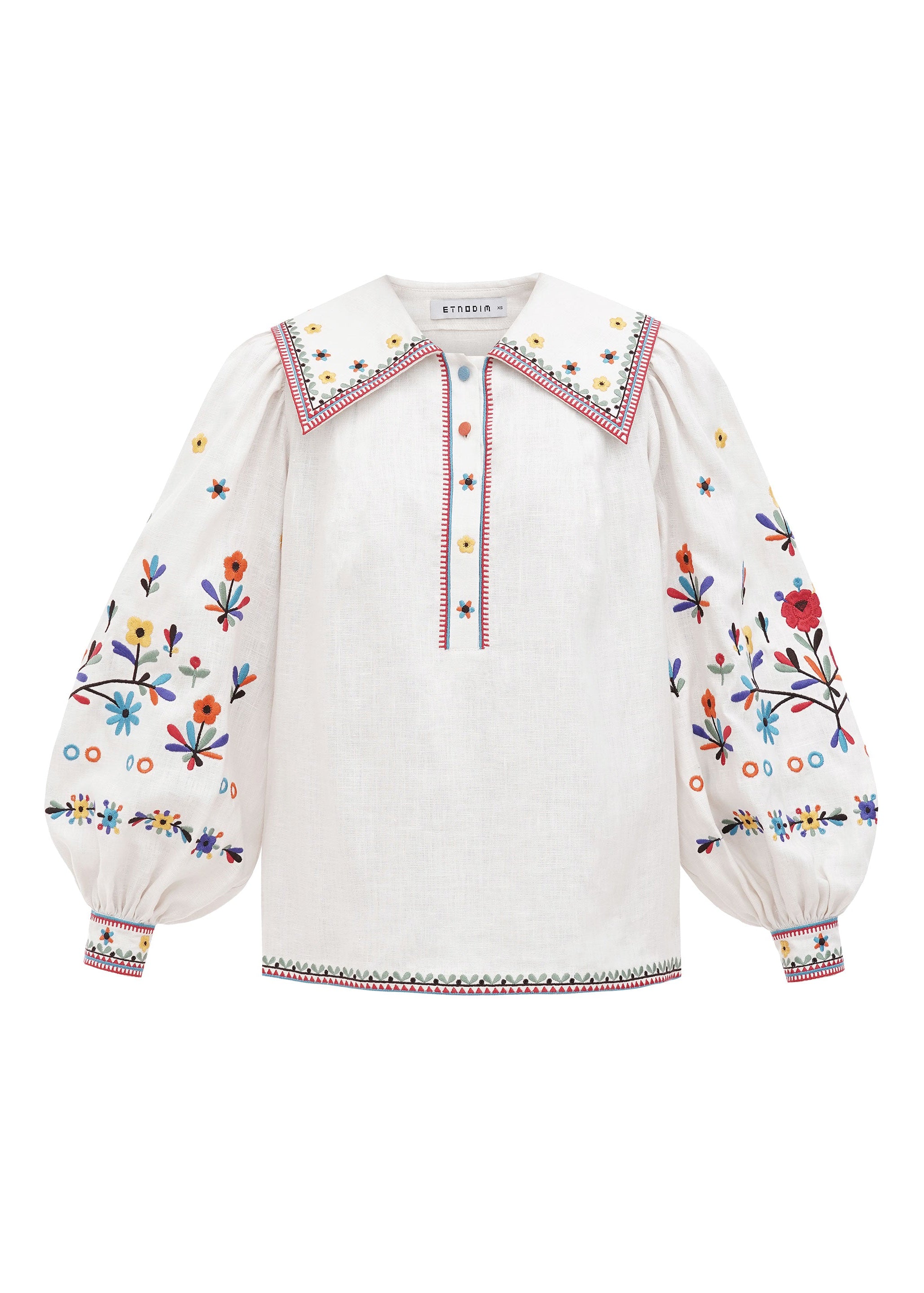 Bluza Yavir din in natural cu broderie yavorivsky