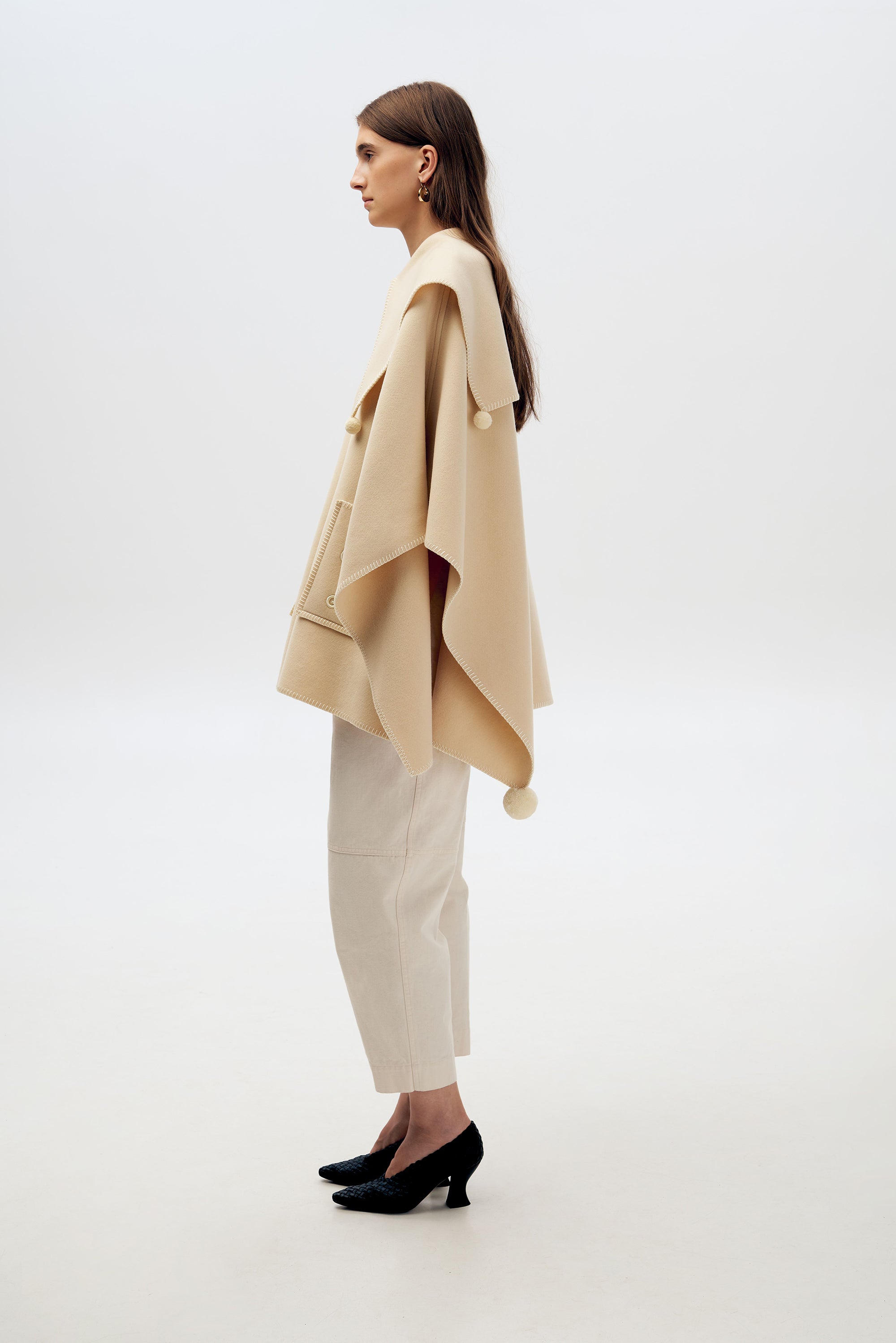 Poncho de lână Milk