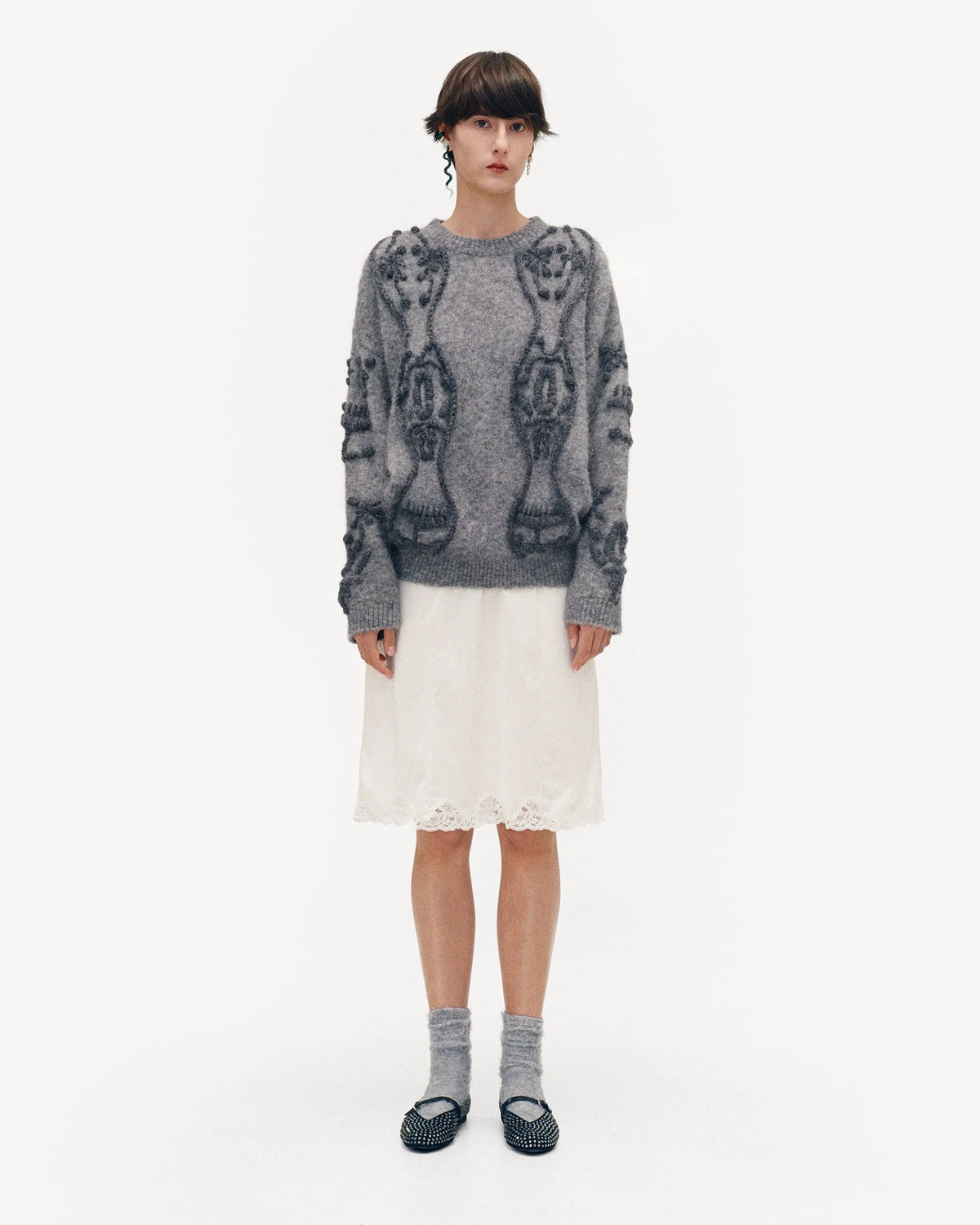 Sweater Flowers in Grey