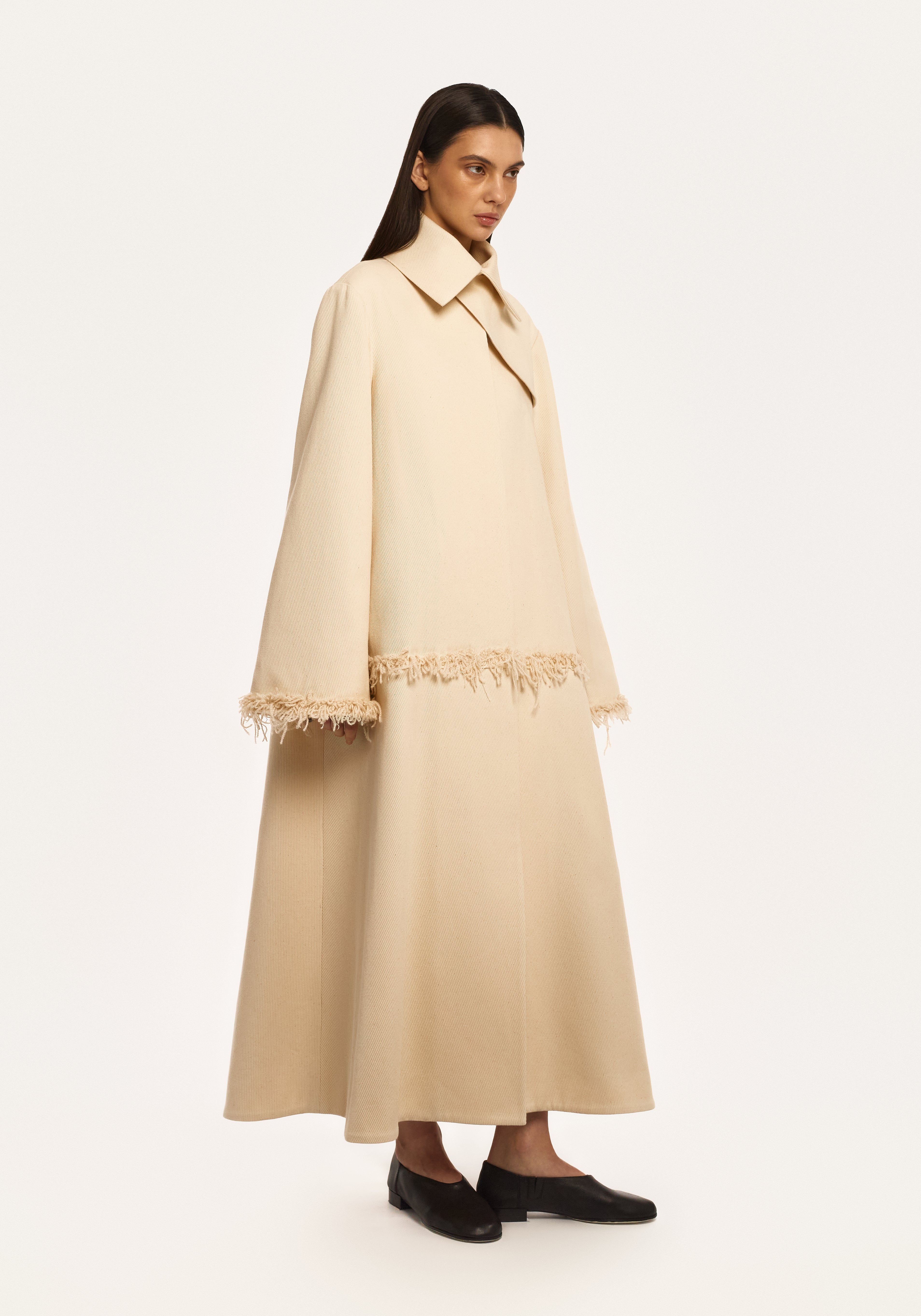 Palton din Bumbac cu Broderie Artizanală