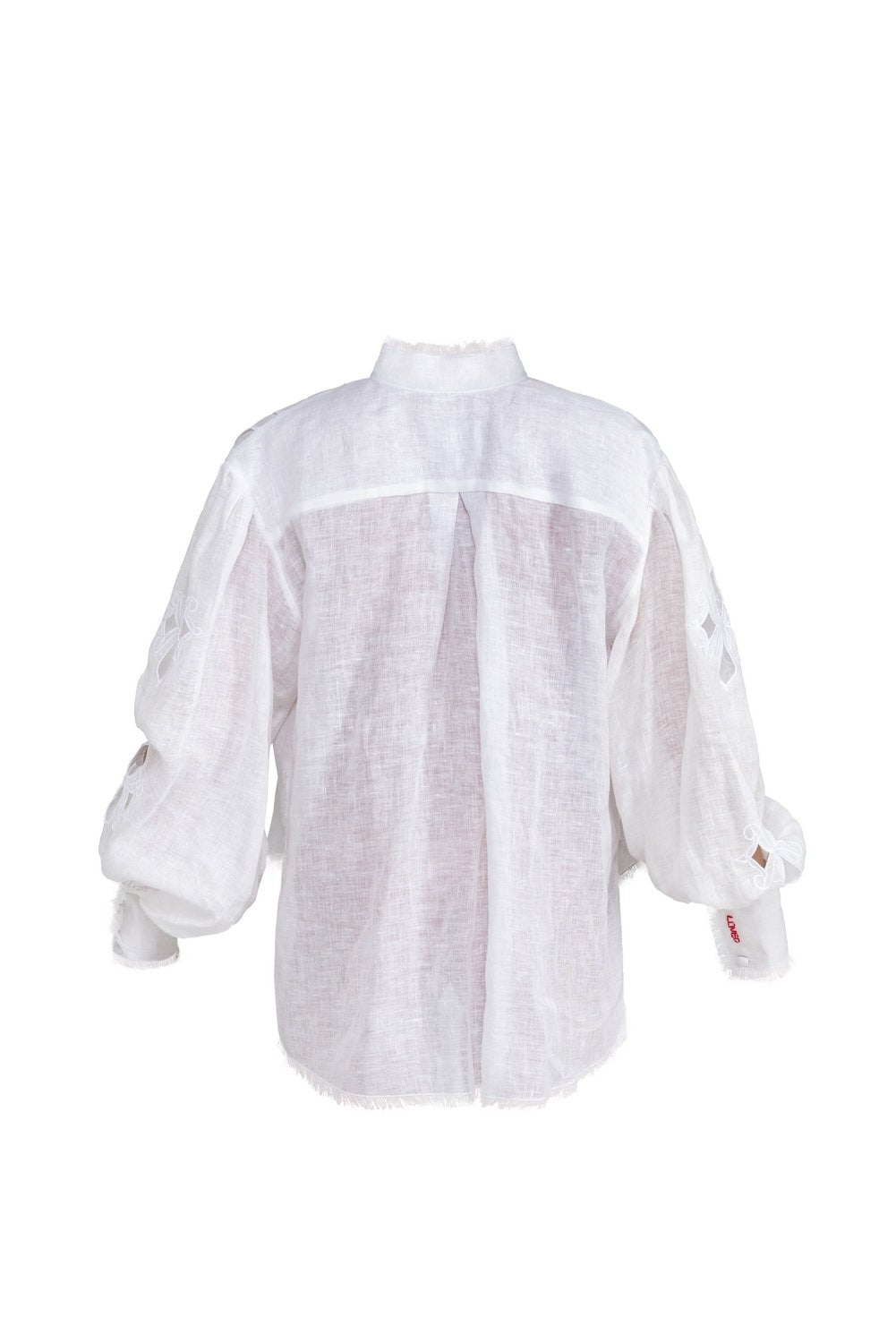 Embroidered long sleeve white shirt